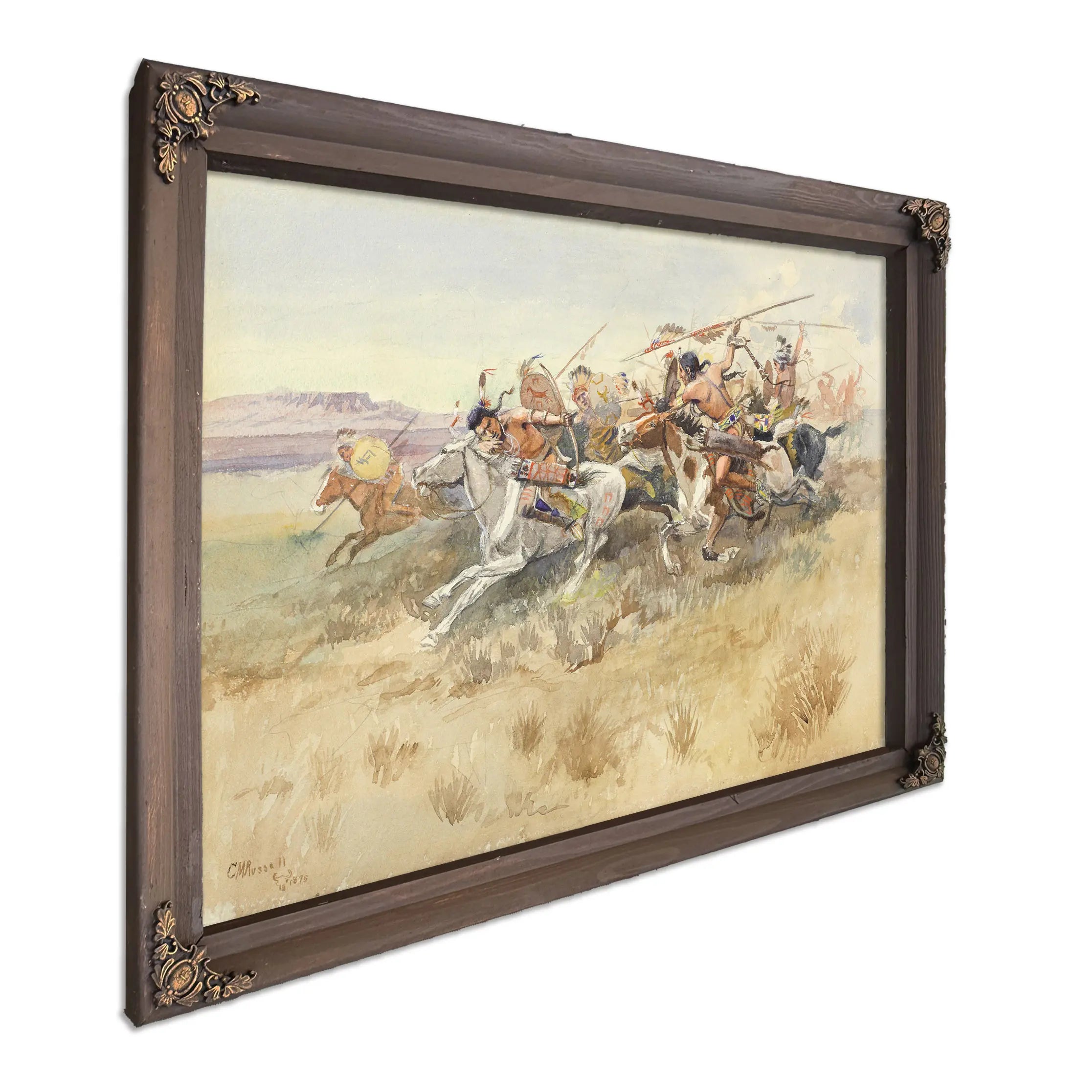 Running Fight Between Crees And Blackfeet Old Style Warfare by Charles Marion Russell