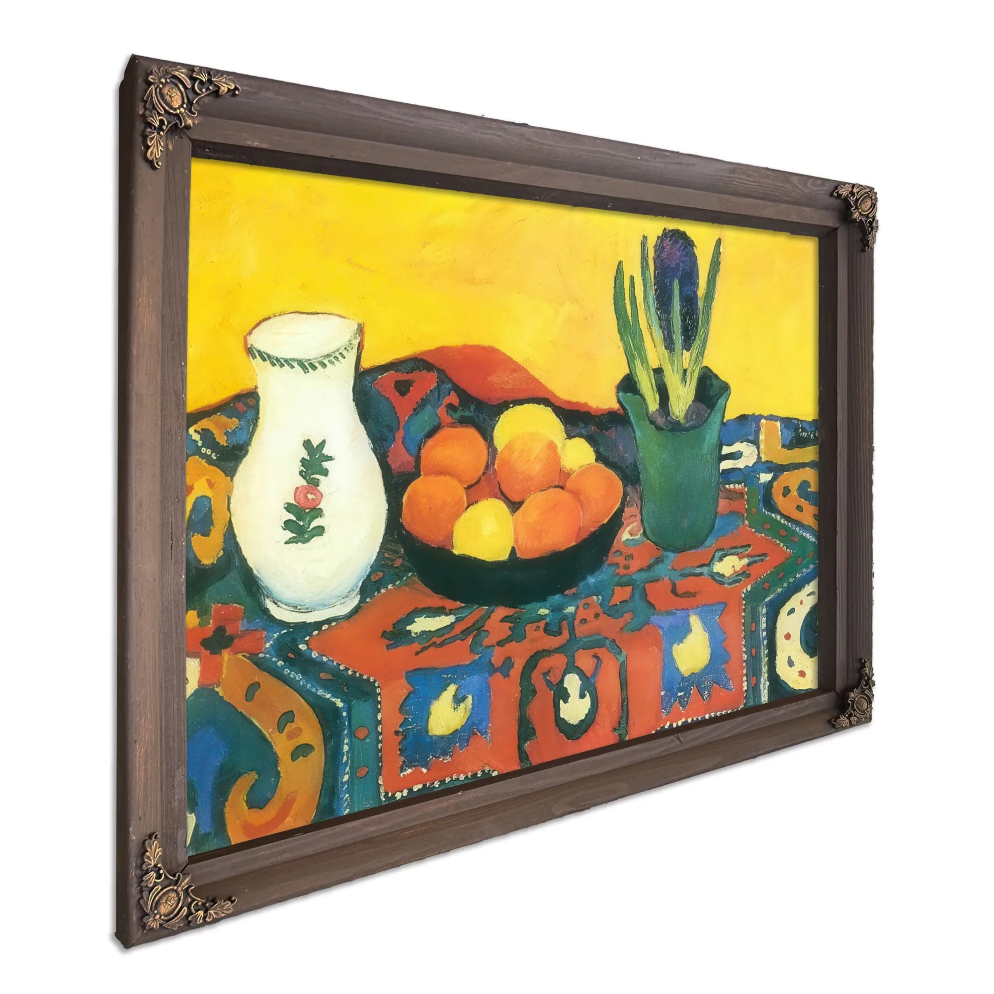 Stil Life With Hyacinthys And Carpet By August Macke Fine Art Print