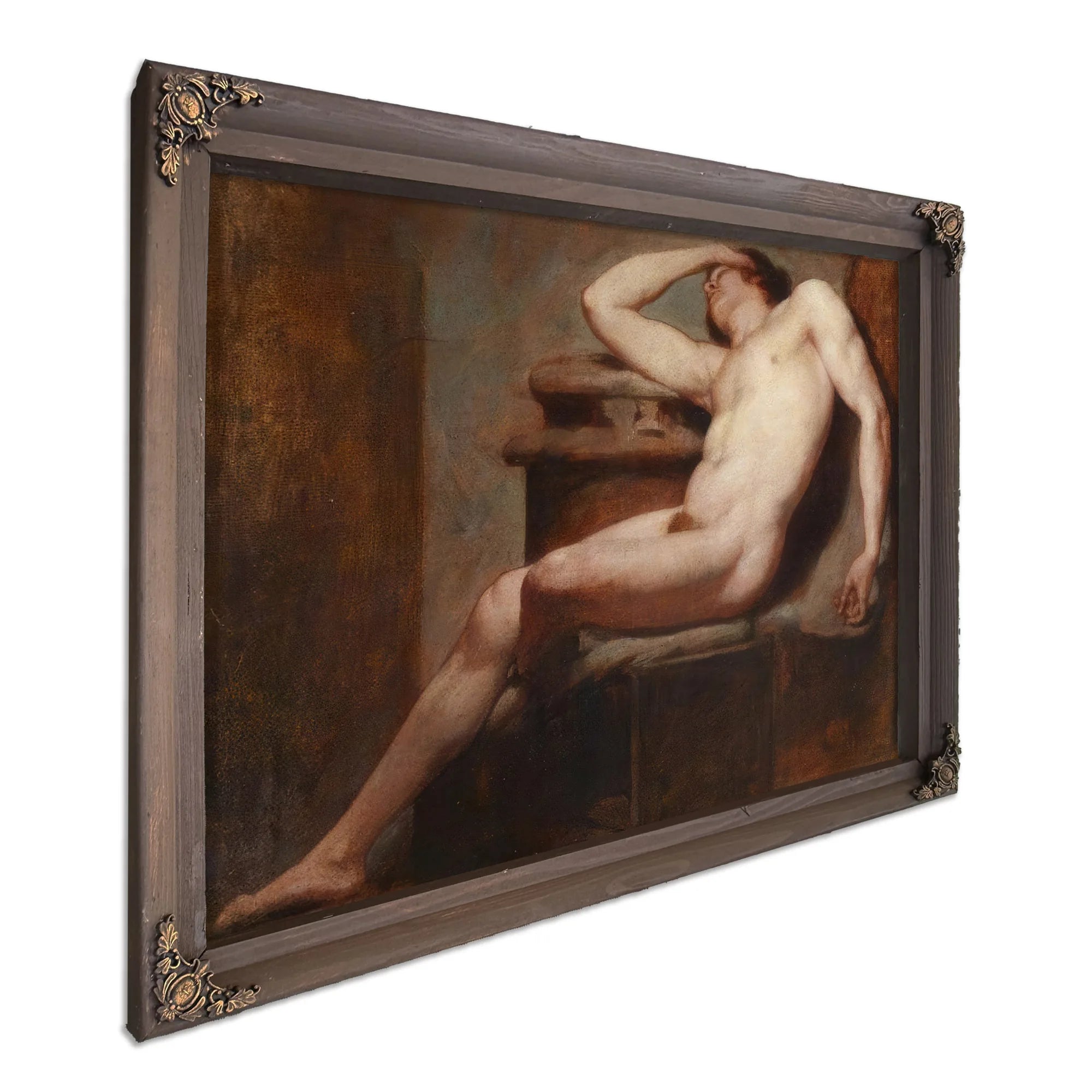 Academic Study Of A Reclining Male Nude Asleep By William Etty Fine Art Print