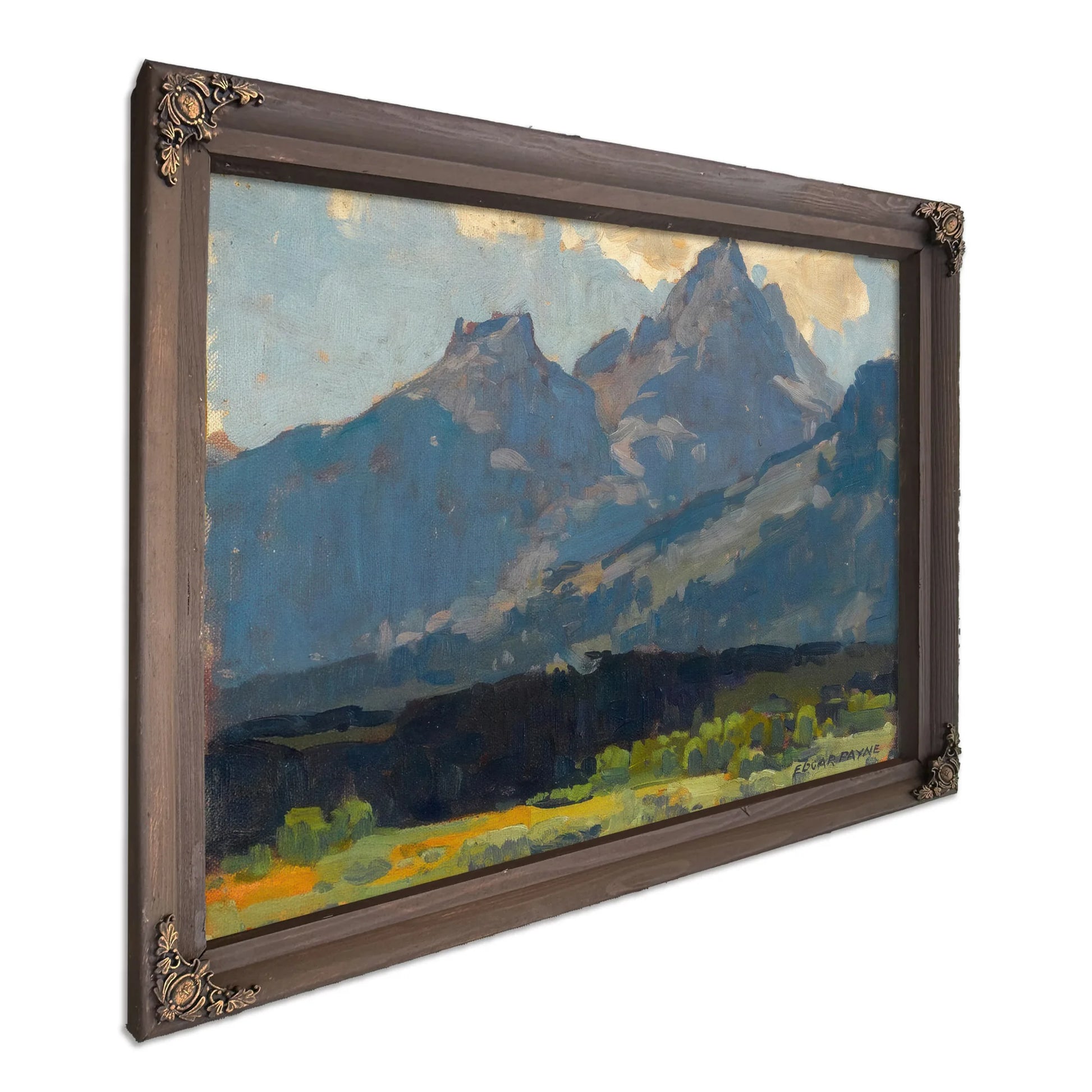 A View From The Valley Floor Towards The Sierras By Edgar Payne Fine Art Print