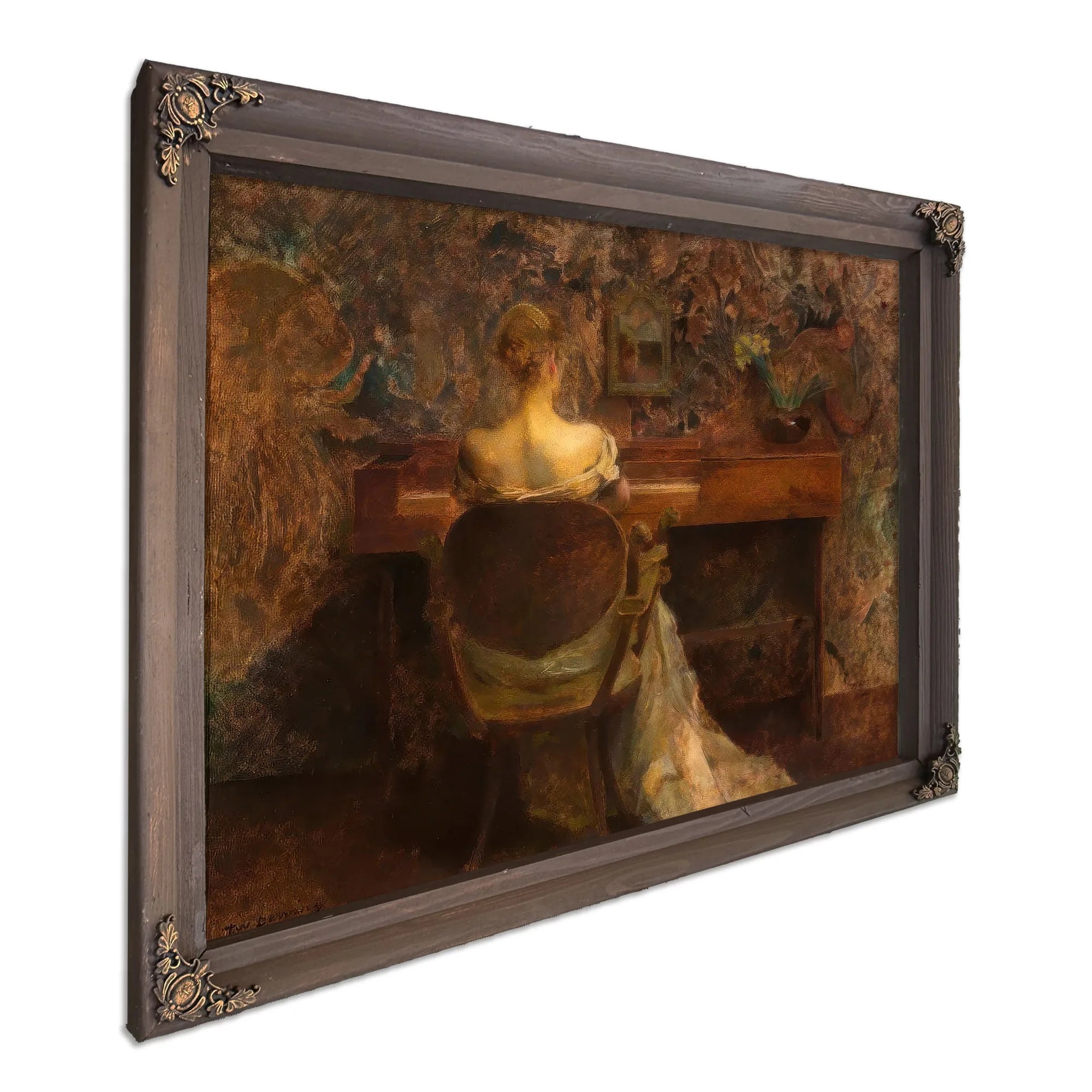 The Spinet By Thomas Wilmer Dewing Fine Art Print