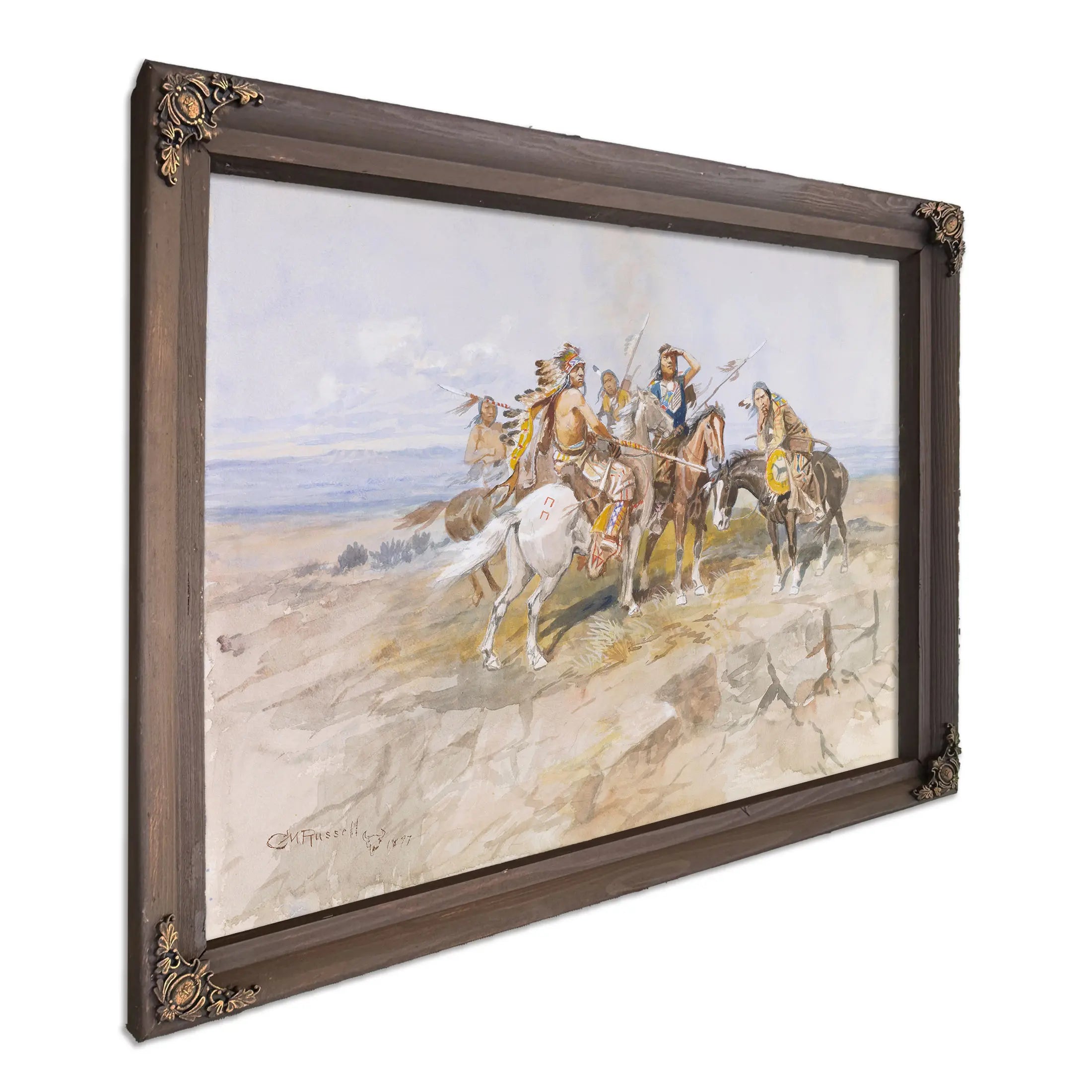 Approach Of The White Men by Charles Marion Russell