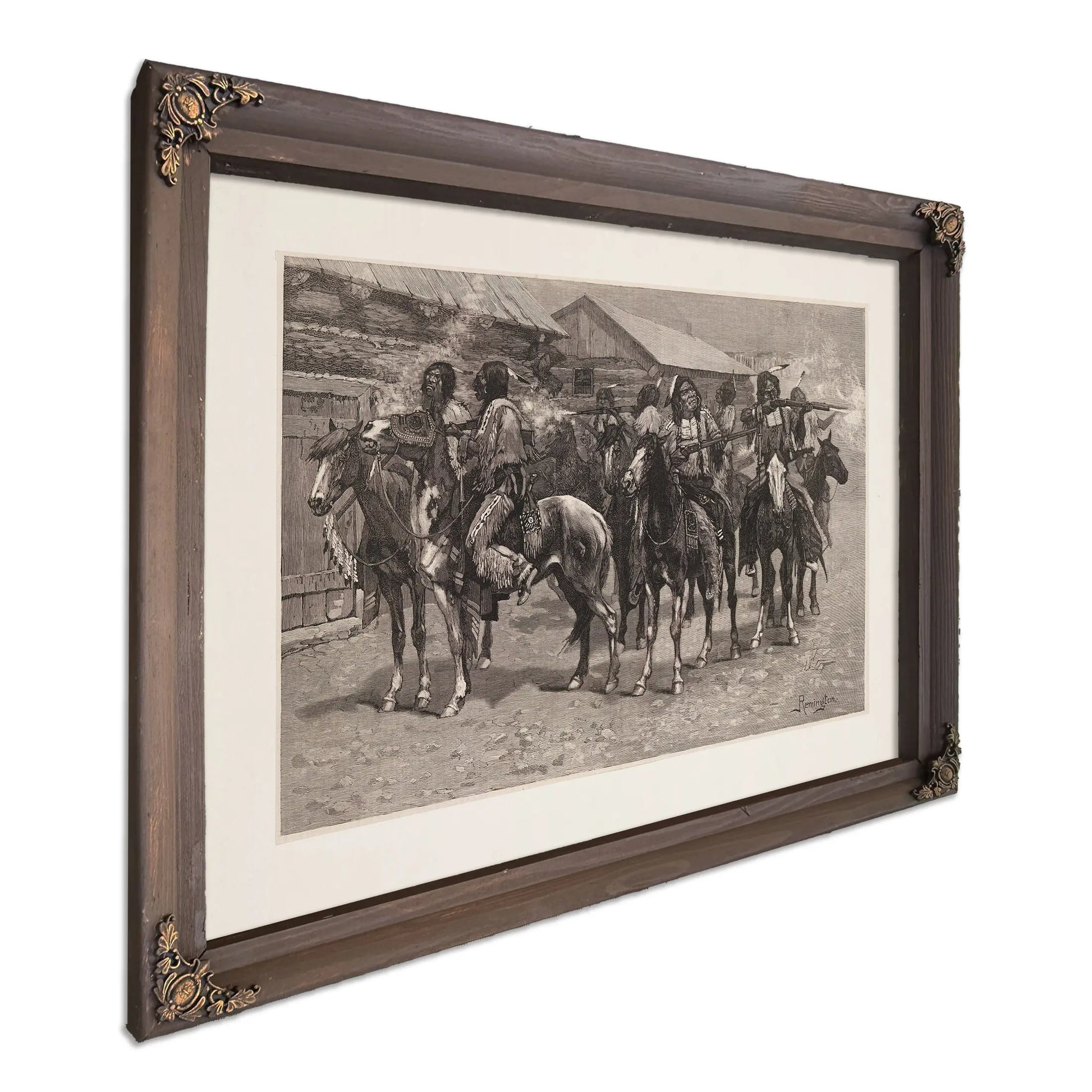 Crow Indians Firing Into The Agency by Frederic Remington