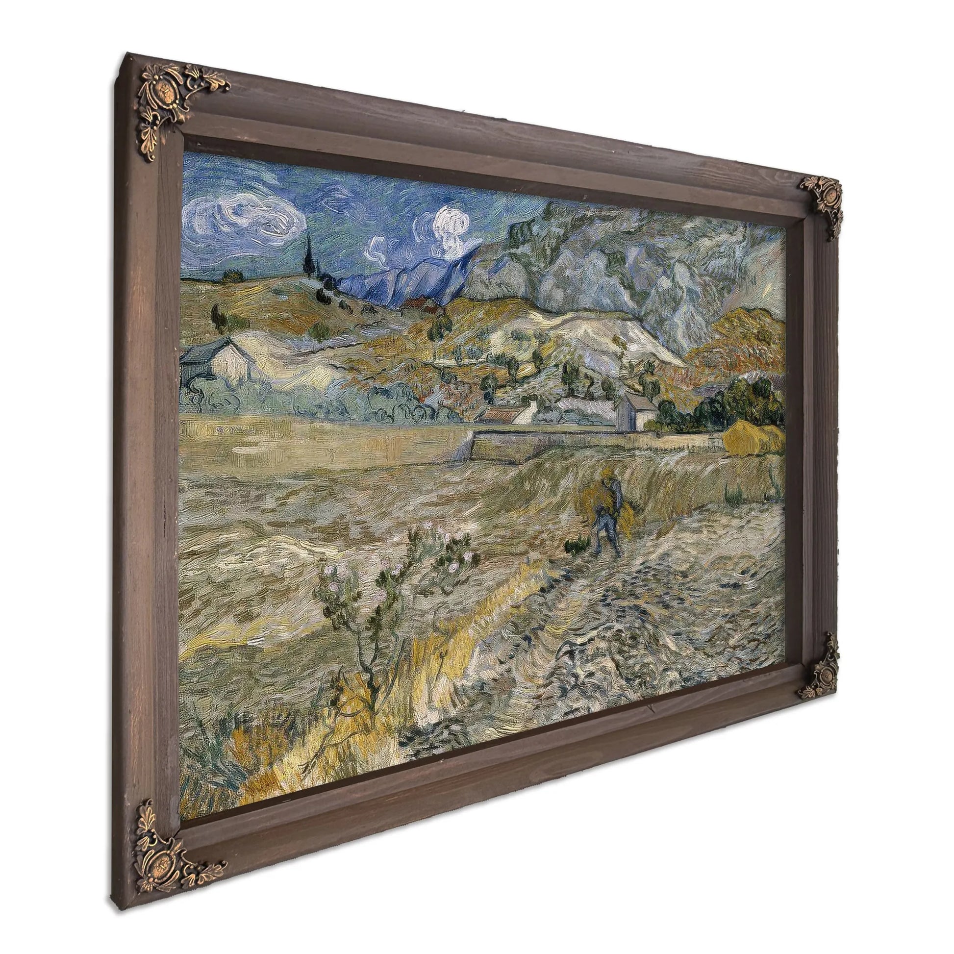 Landscape At Saint Remy (Enclosed Field With Peasant) By Vincent Van Gogh Fine Art Print