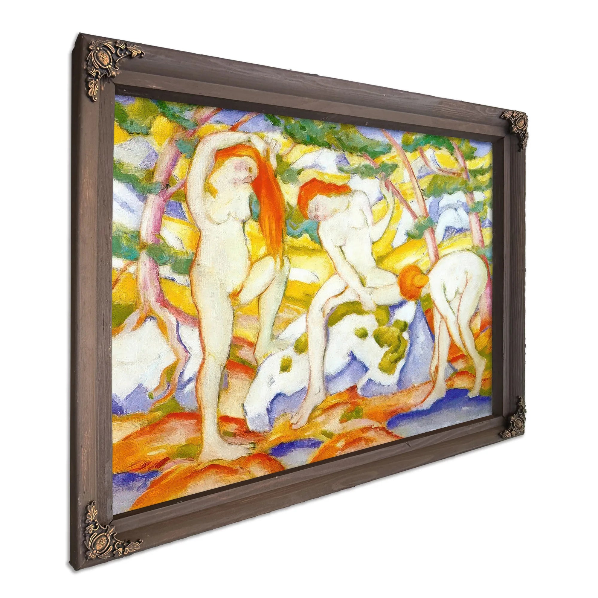 Bathing Girls By Franz Marc Fine Art Print