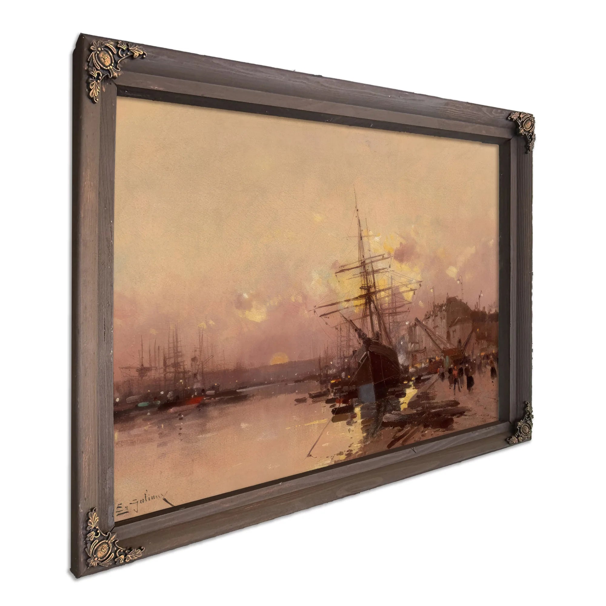 Port Breton Au Crepuscule By Eugene Galien Laloue Fine Art Print