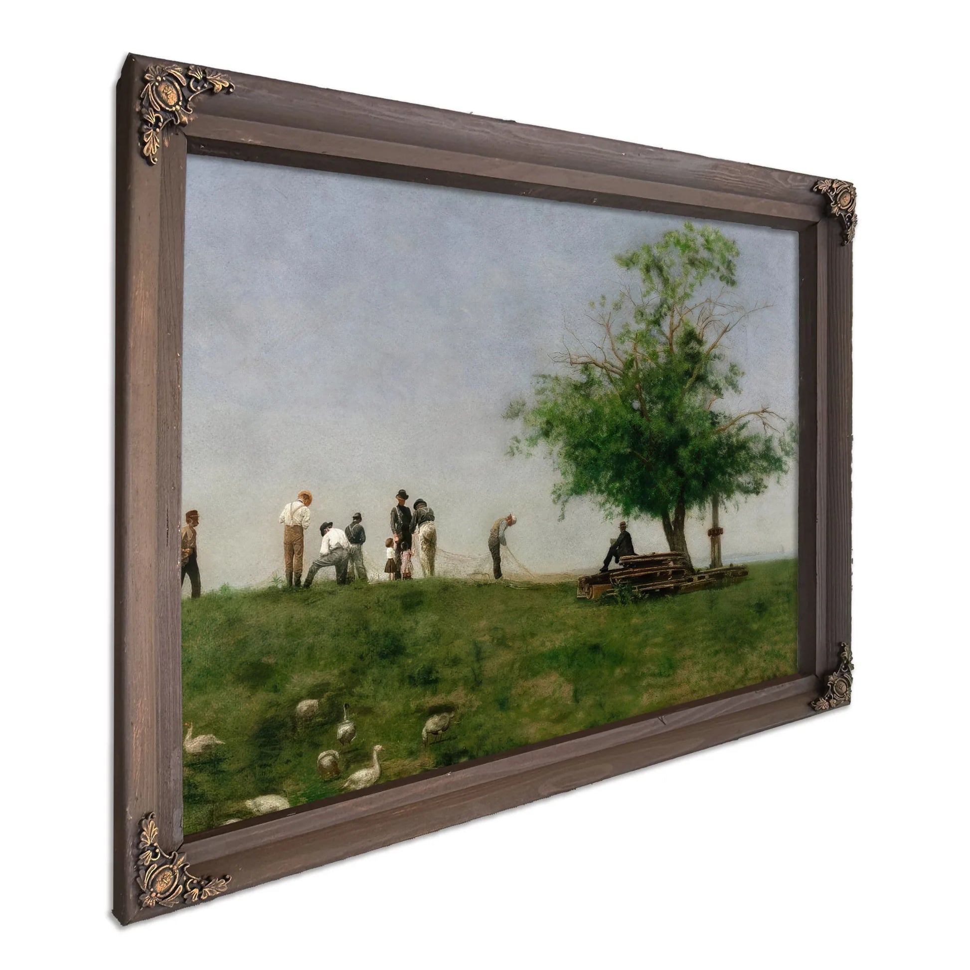 Mending The Net By Thomas Eakins Fine Art Print