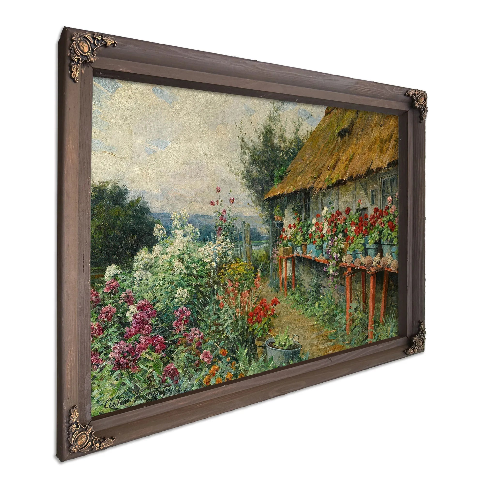 Cottage Garden In Bloom, Paris By Louis Aston Knight Fine Art Print