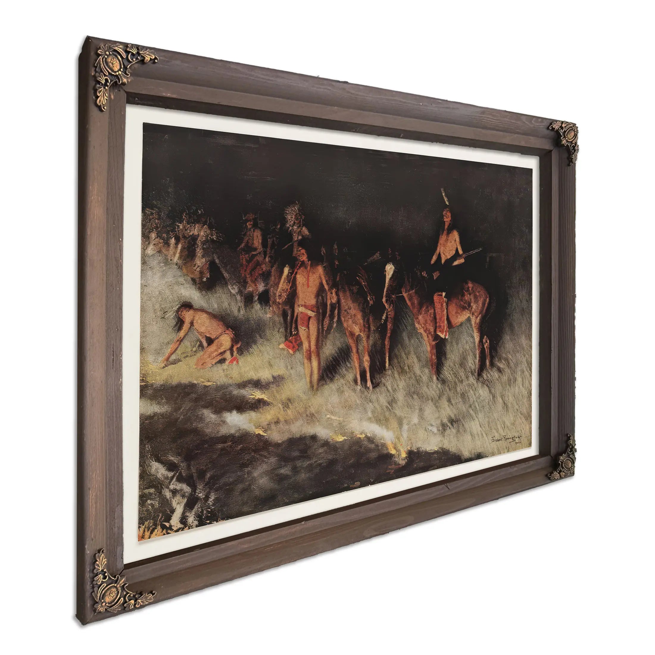 Fire On The Prairie From Colliers Weekly Pub by Frederic Remington