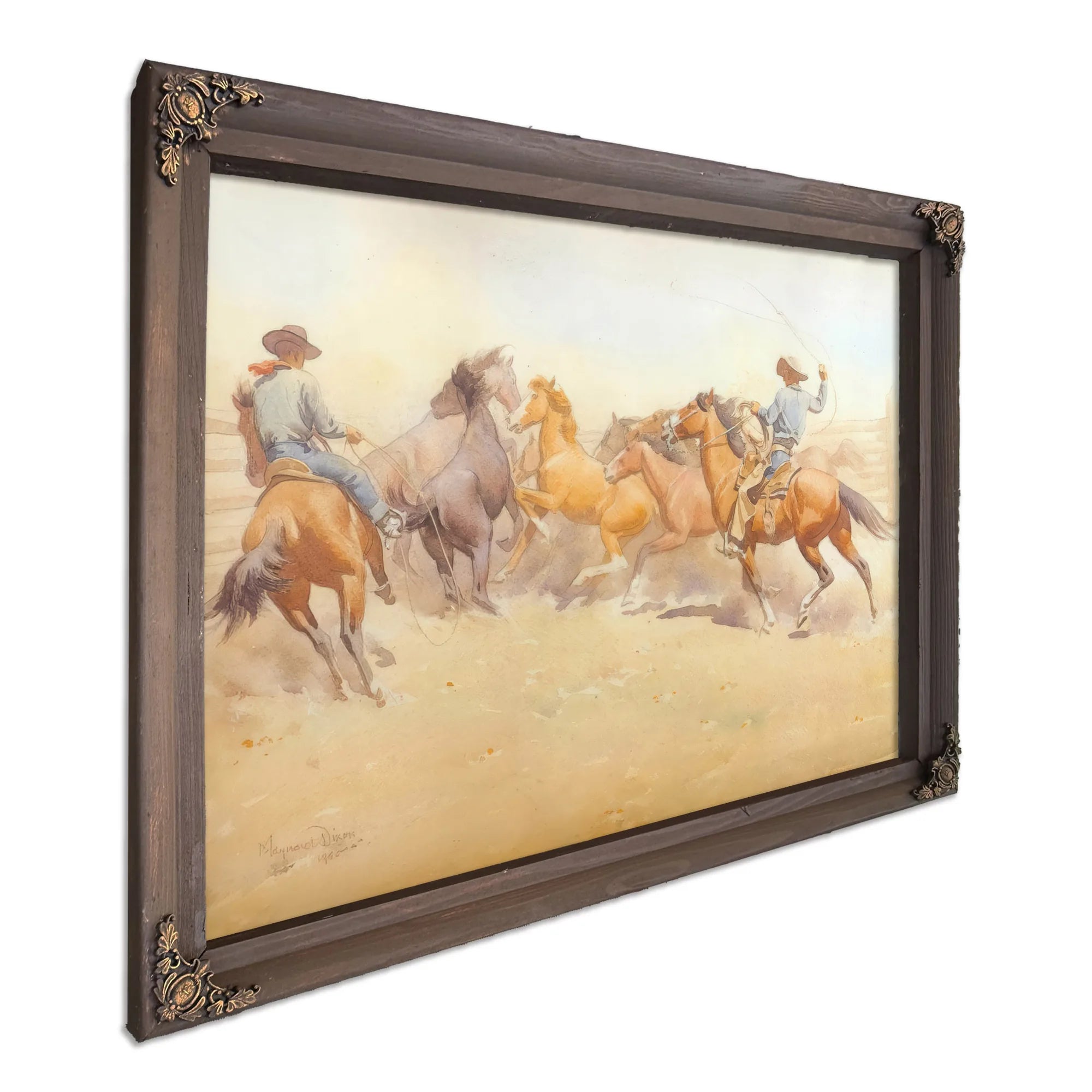 Roping Horses By Maynard Dixon Fine Art Print