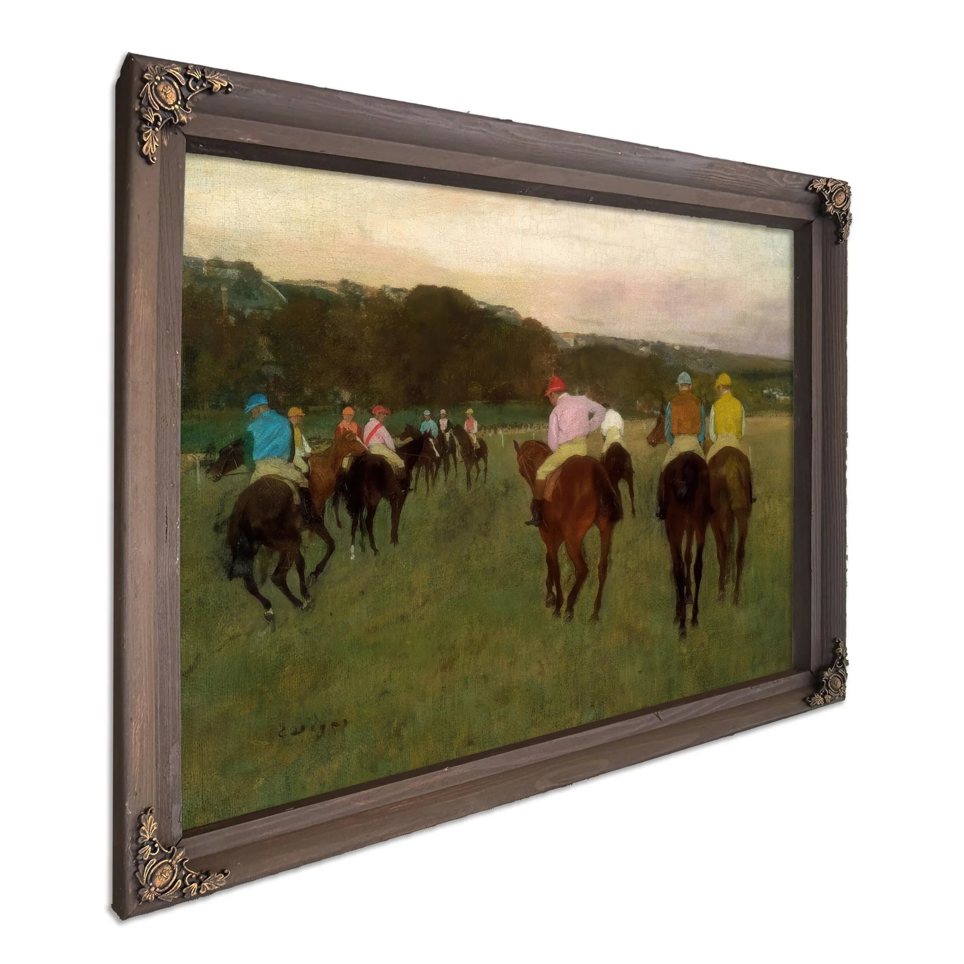 Race Horses At Longchamp By Edgar Degas Fine Art Print