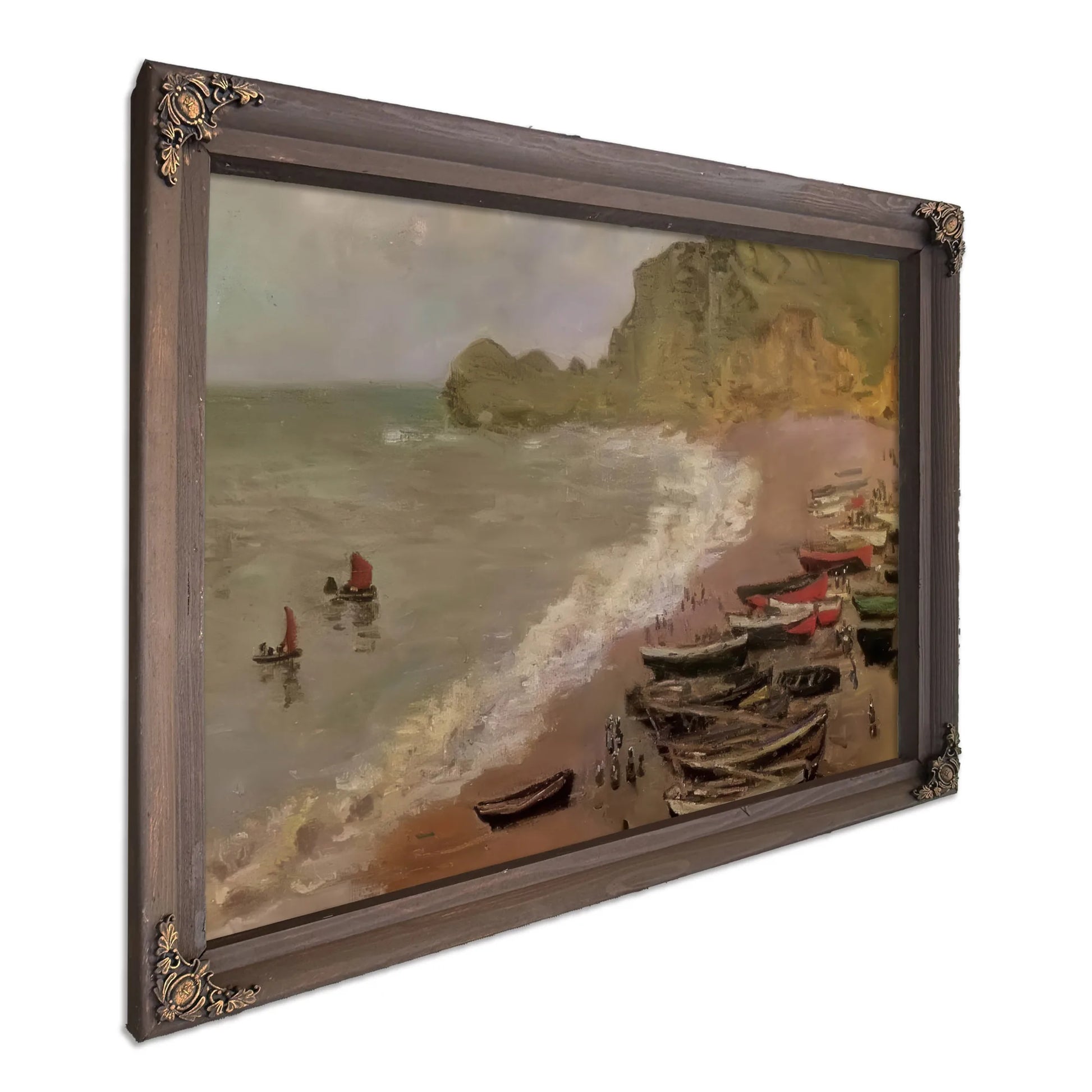 The Beach At Etretat By Claude Monet Fine Art Print