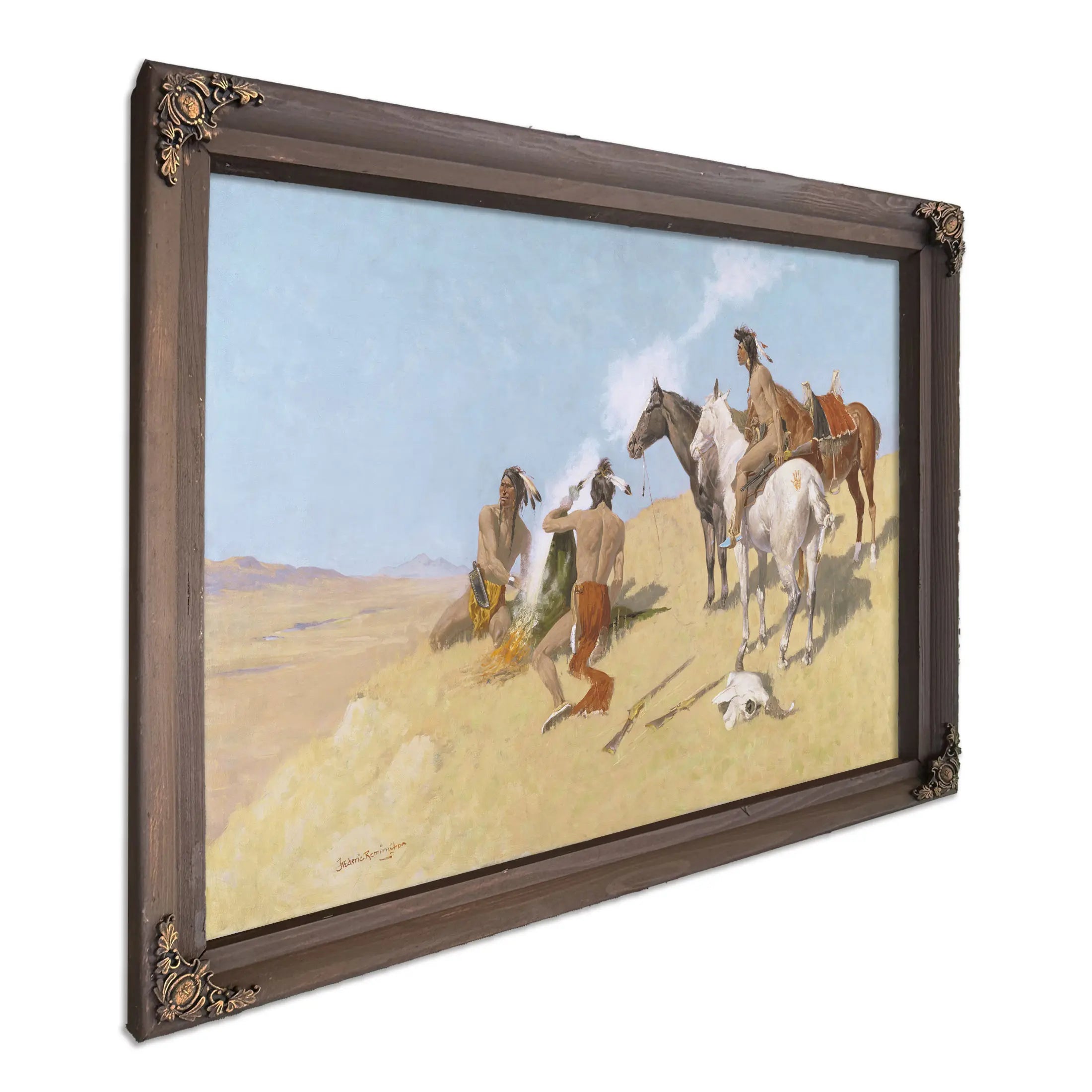 The Smoke Signal By Frederic S Remington  by Frederic Remington