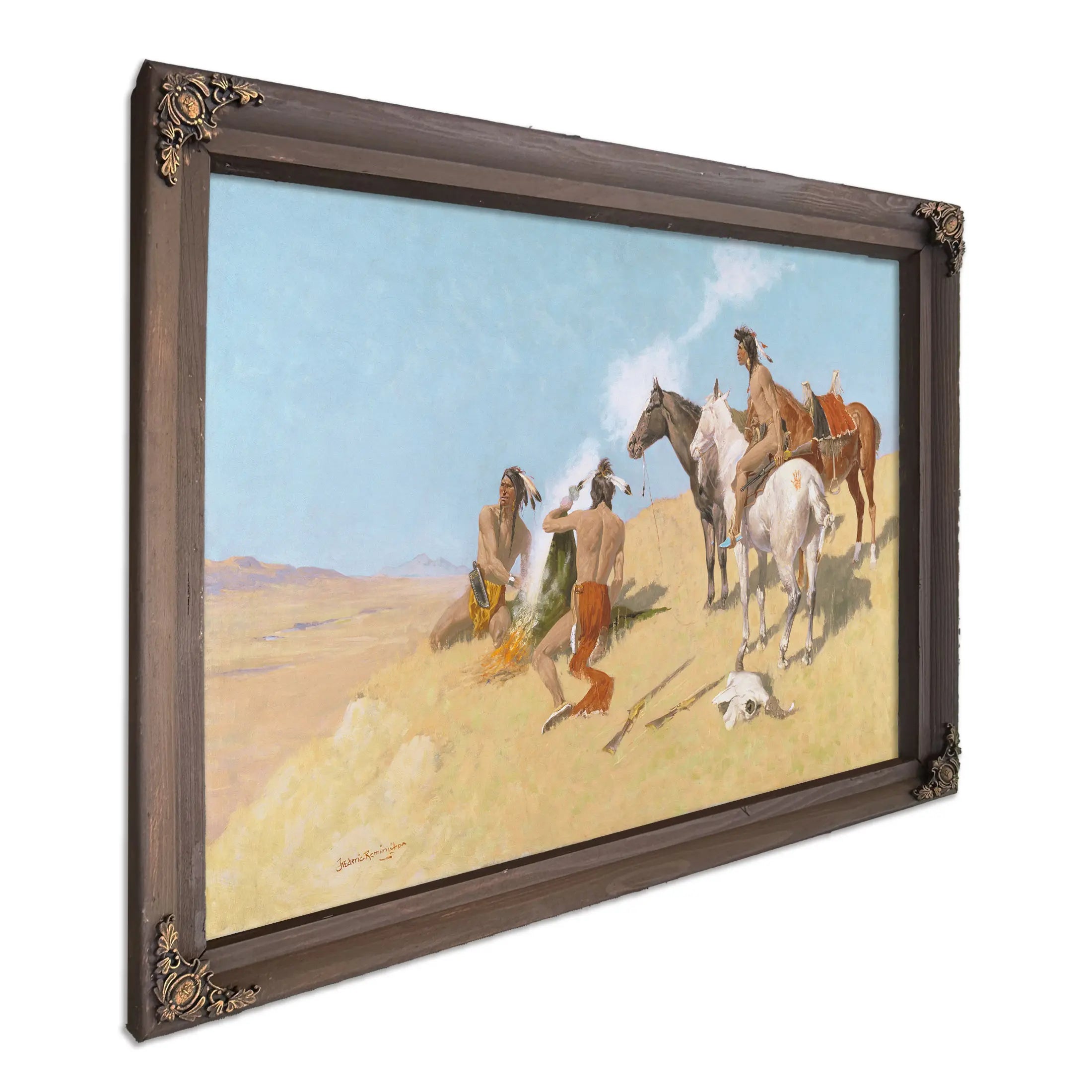 The Smoke Signal  by Frederic Remington