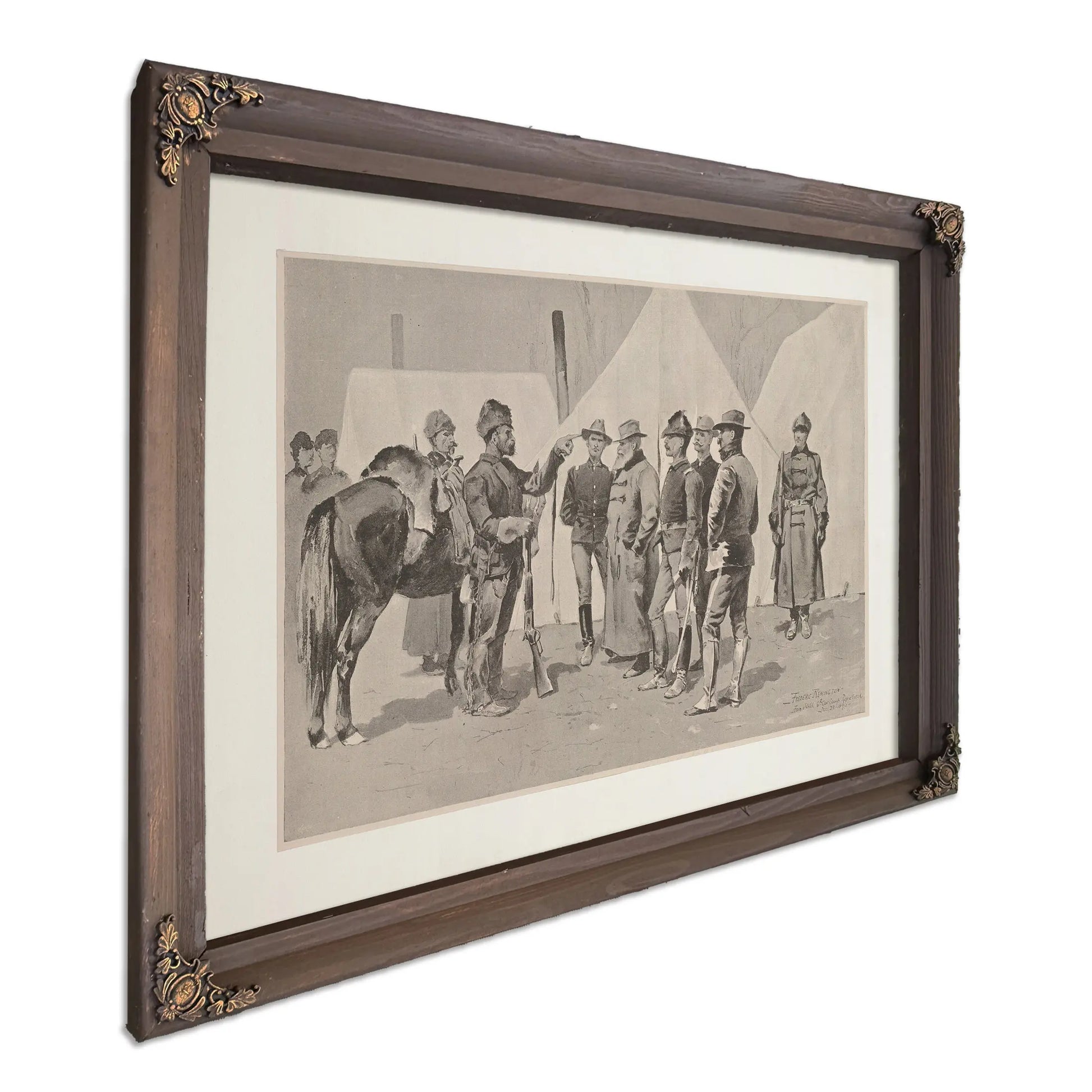 At The Mouth Of Rapid Creek General Carr Receiving The Report Of A Scout by Frederic Remington