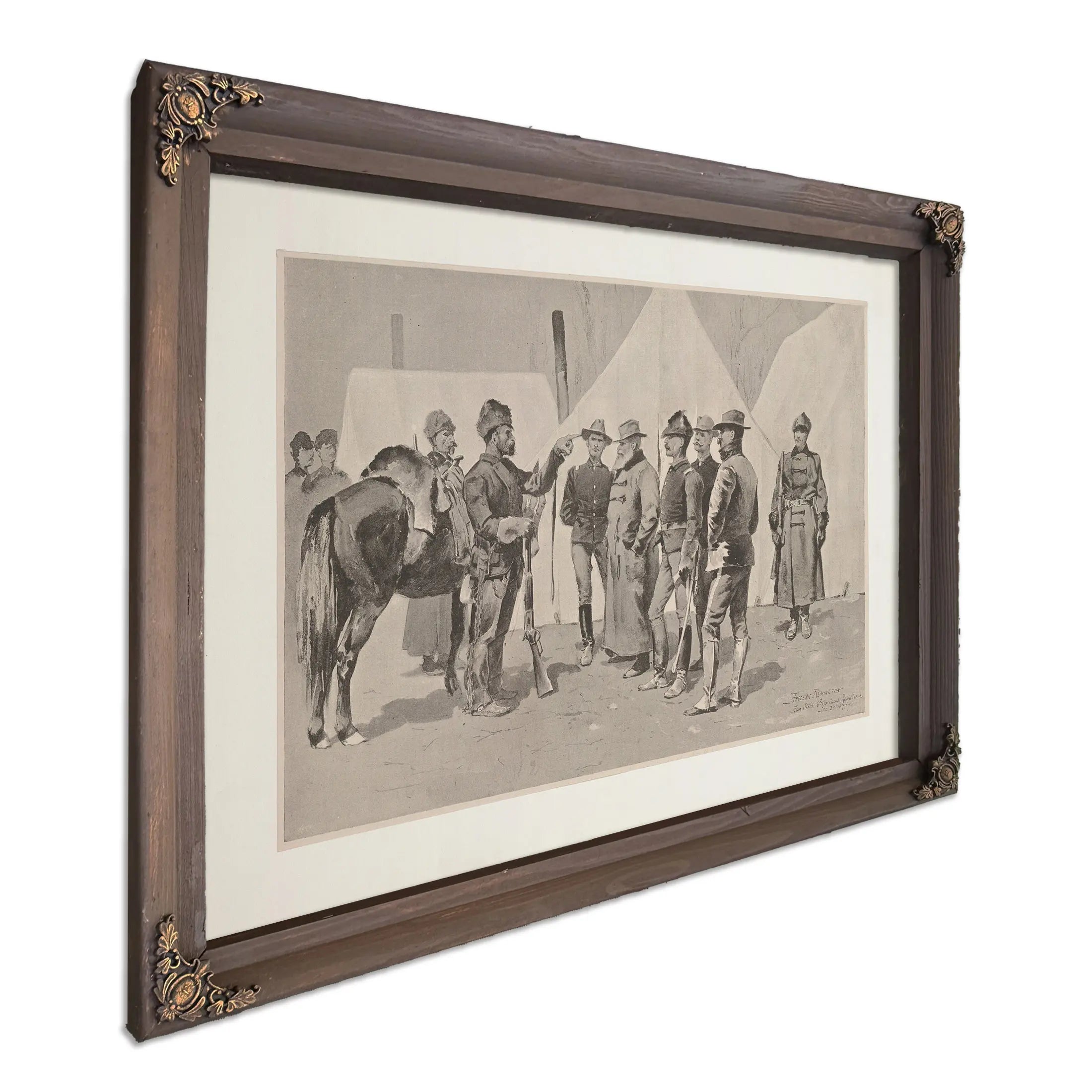 At The Mouth Of Rapid Creek General Carr Receiving The Report Of A Scout by Frederic Remington