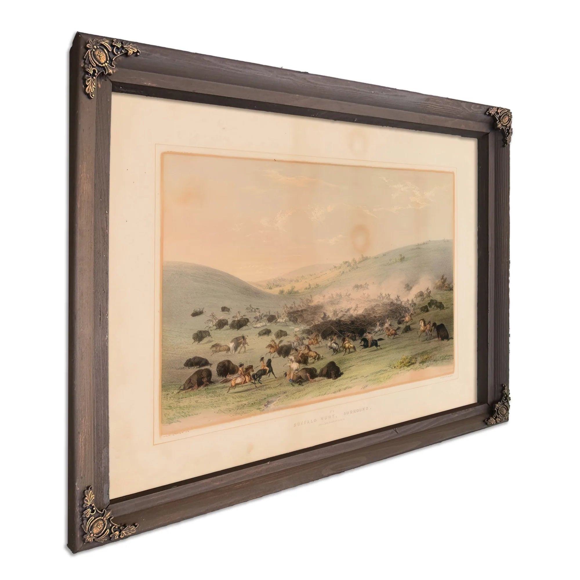 Buffalo Hunt Surround No. 9 By George Catlin Fine Art Print