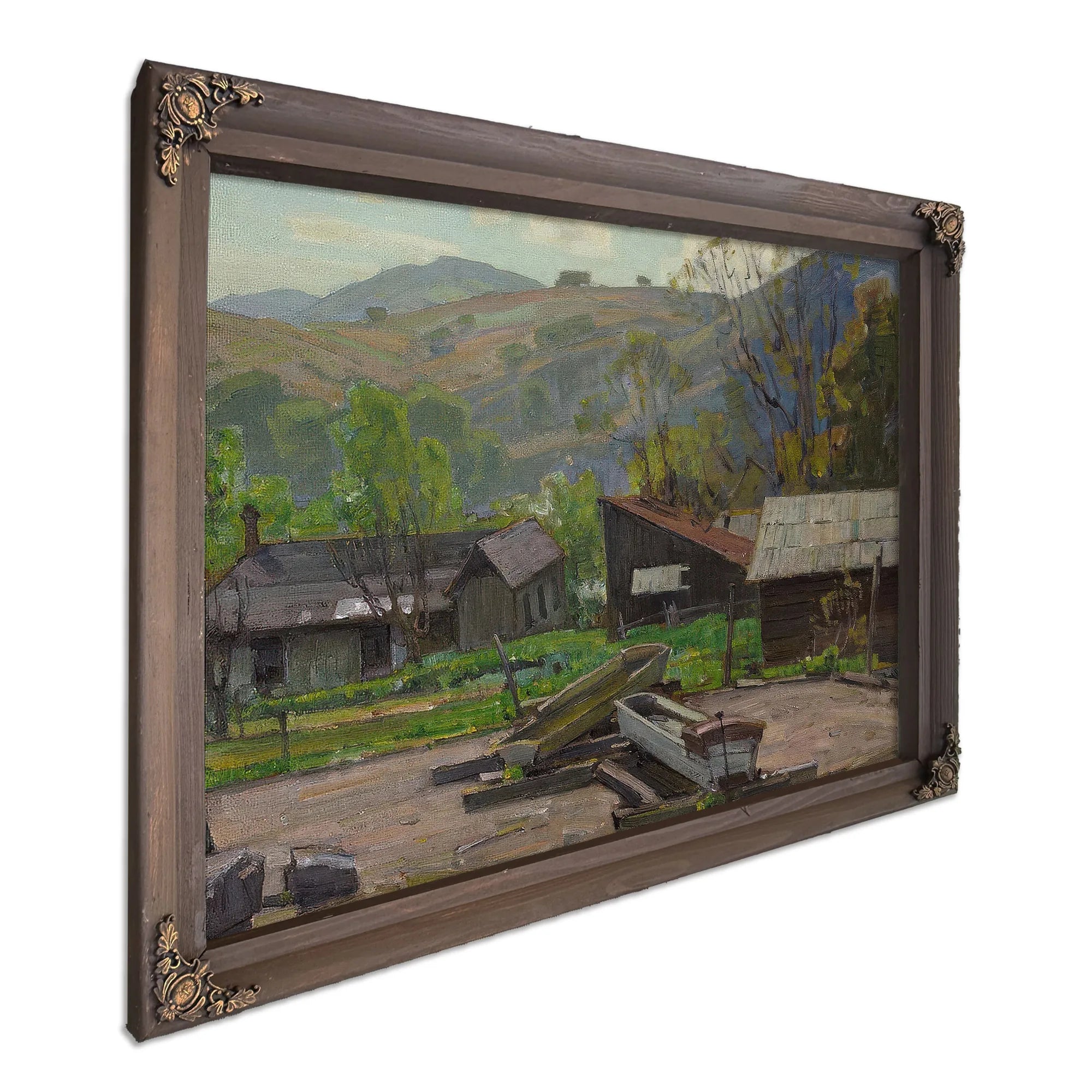 Water Troughs On A Farm By William Wendt Fine Art Print