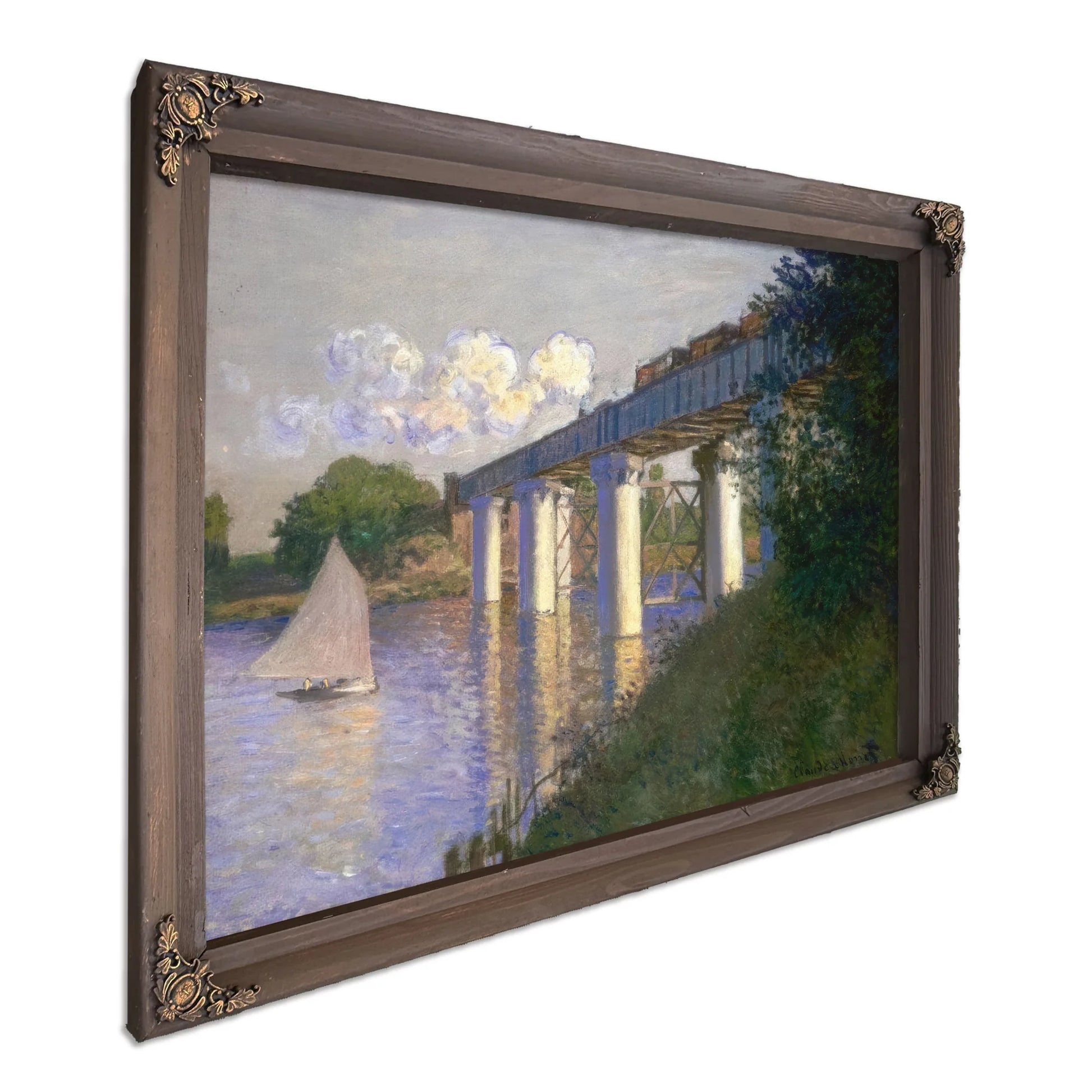 Railroad Bridge Argenteuil By Claude Monet Fine Art Print