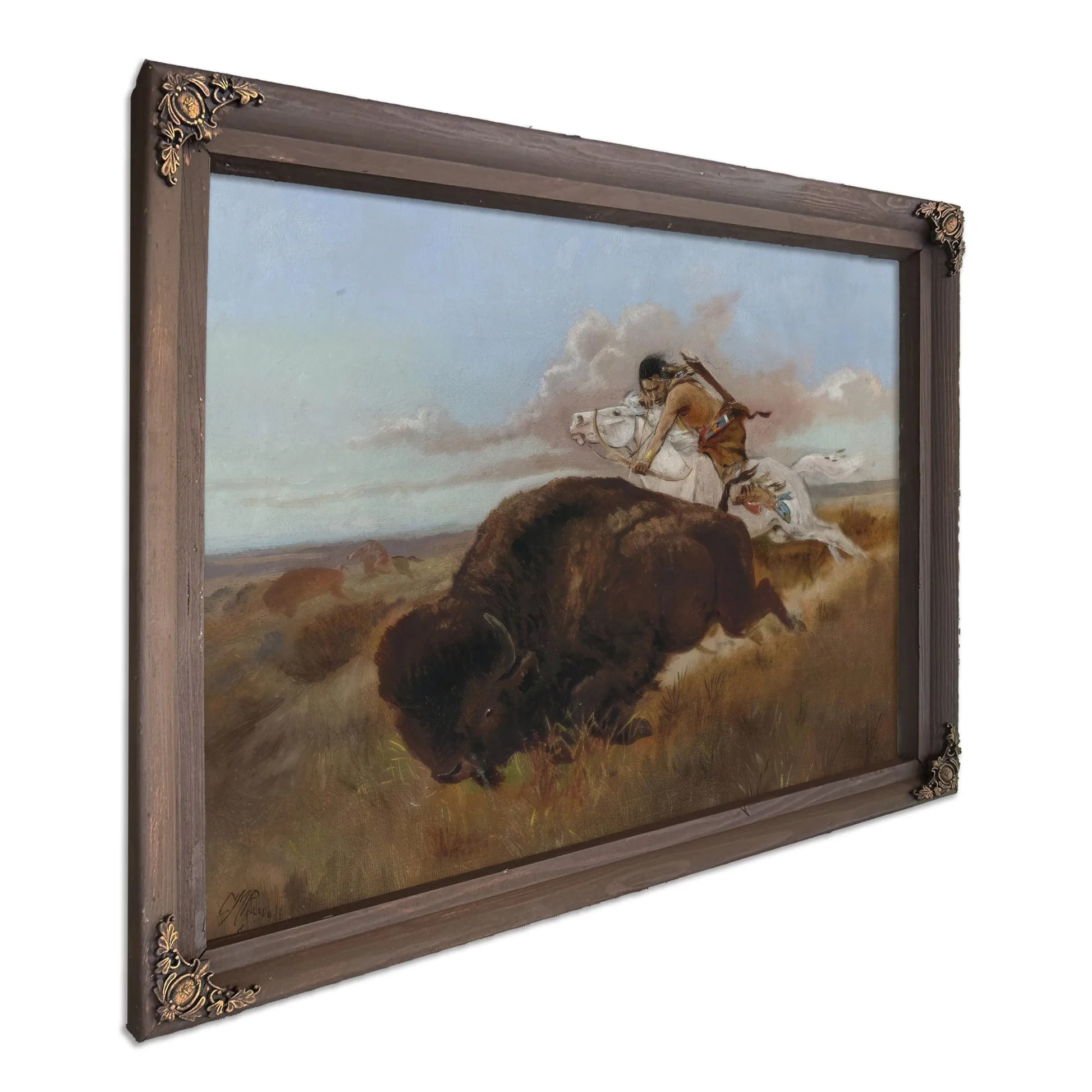 Buffalo Hunting By Charles Marion Russell Fine Art Print