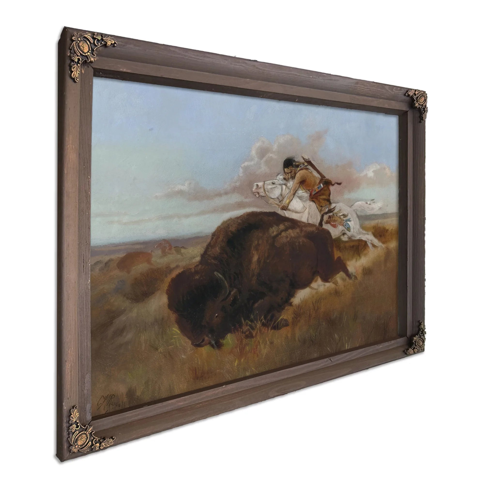 Buffalo Hunting By Charles Marion Russell Fine Art Print