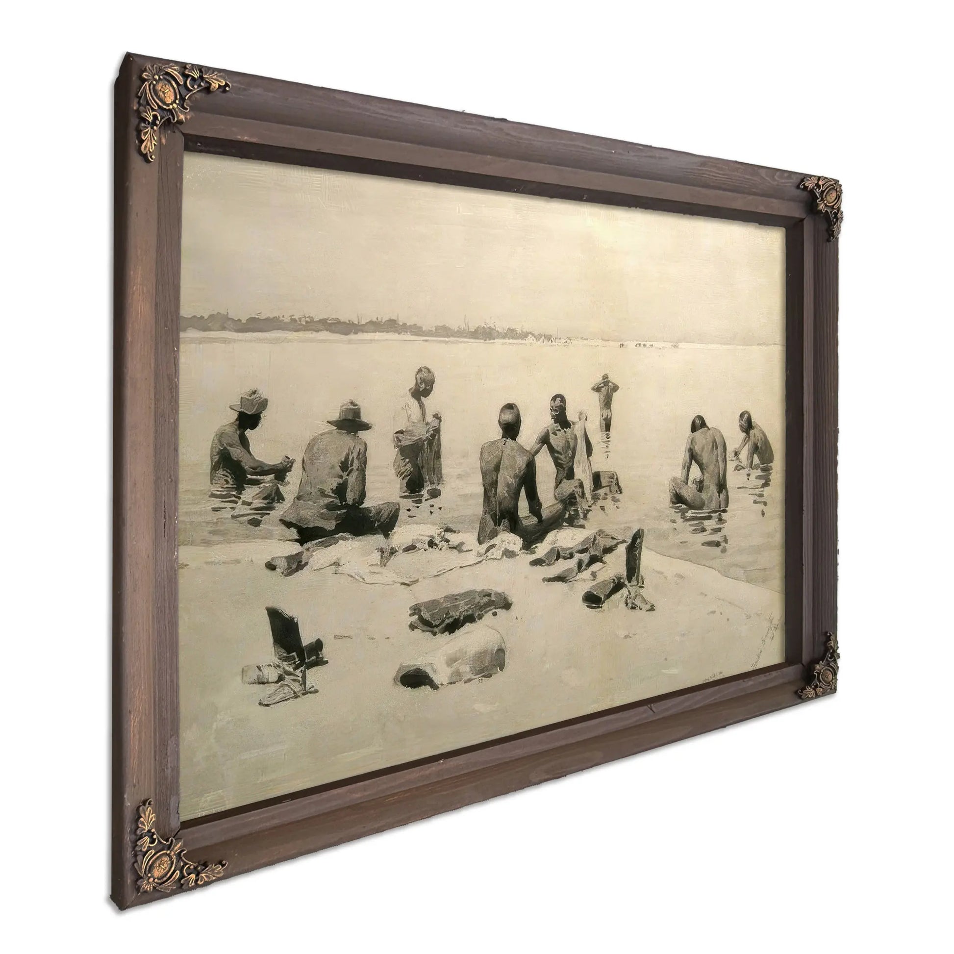 Ninth Cavalry Colored Troops On Washing Duty In The Golf by Frederic Remington
