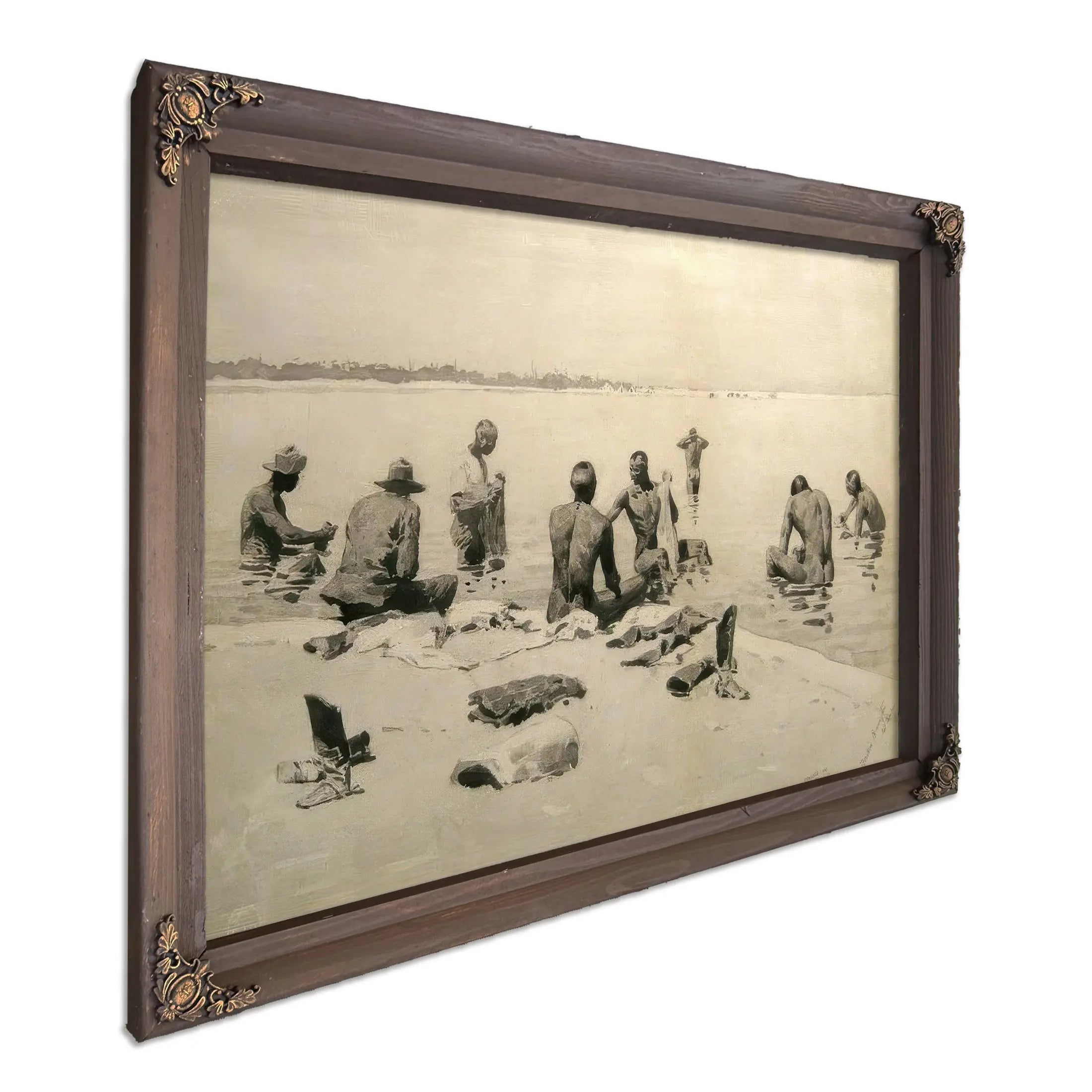 Ninth Cavalry Colored Troops On Washing Duty In The Golf by Frederic Remington