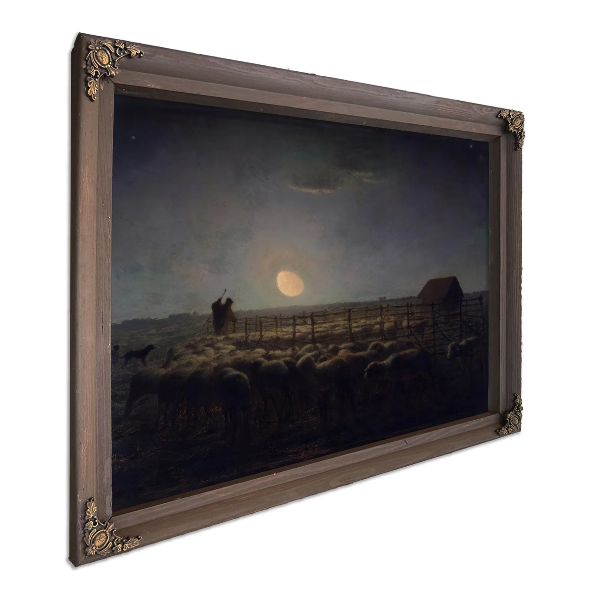 The Sheepfold Moonlight By Jean Francois Millet Fine Art Print