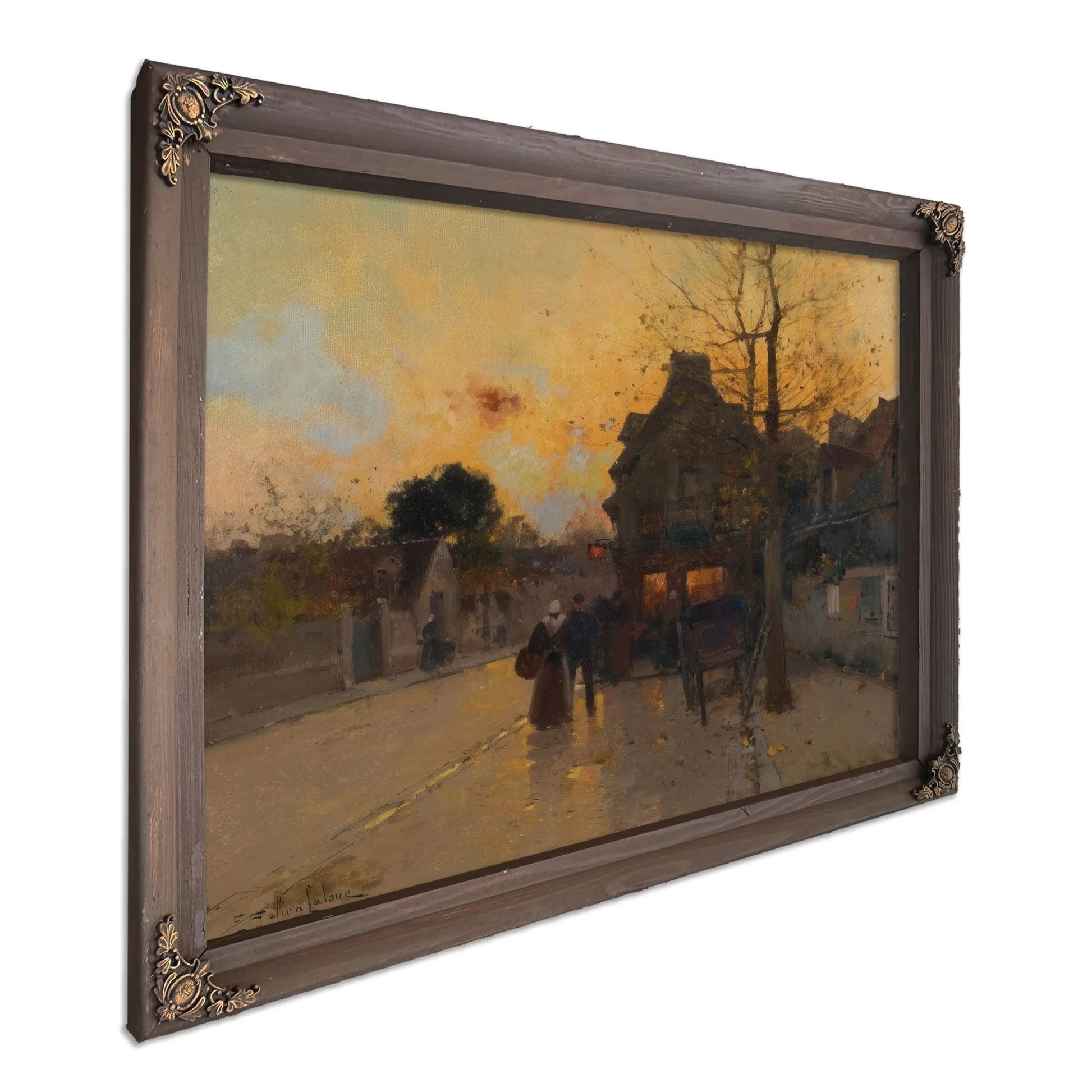 Village Un Soir Dautomne By Eugene Galien Laloue Fine Art Print