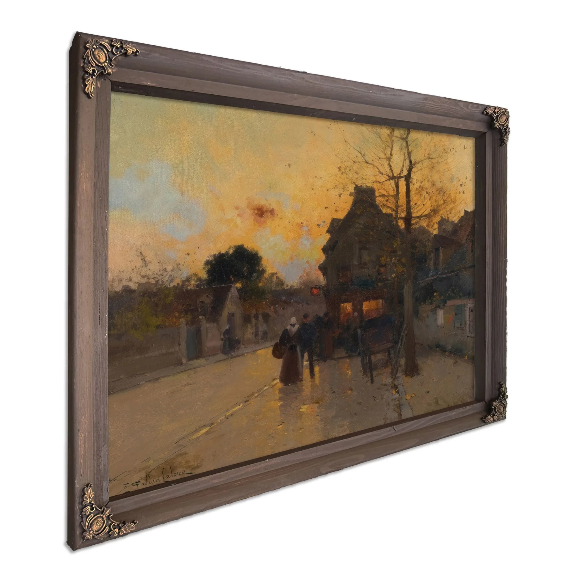 Village Un Soir Dautomne By Eugene Galien Laloue Fine Art Print