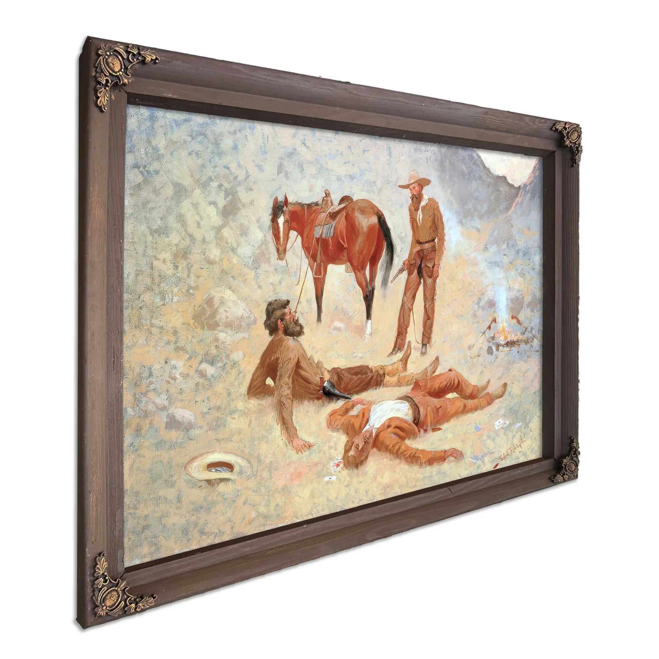 He Lay Where He Had Been Jerked Still As A Log by Frederic Remington