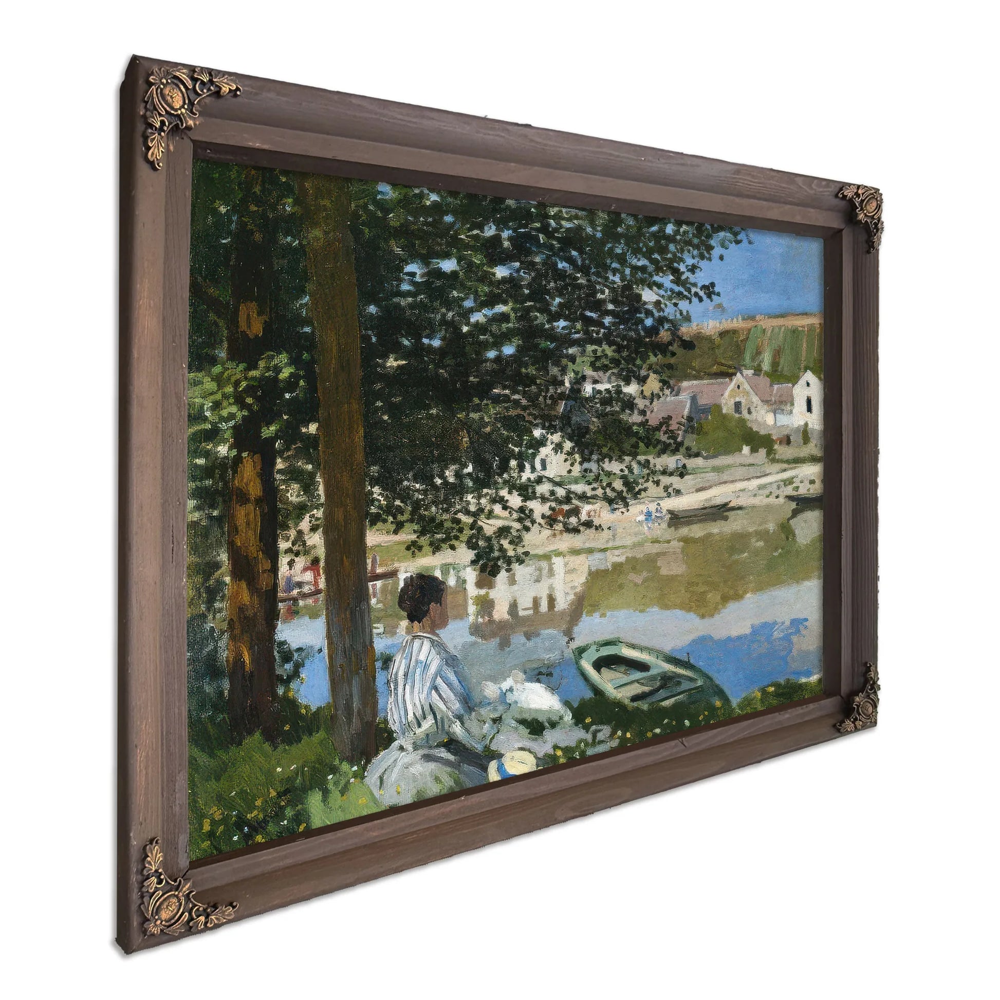 On The Bank Of The Seine At Bennecourt By Claude Monet Fine Art Print