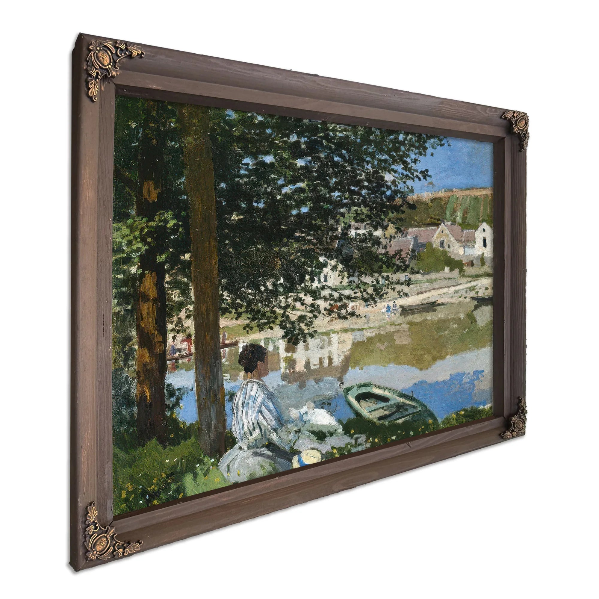 On The Bank Of The Seine At Bennecourt By Claude Monet Fine Art Print