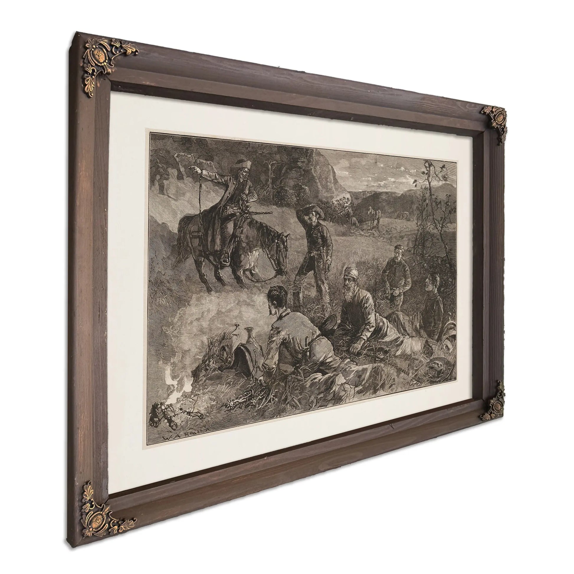 Cow Boys Of Arizona Roused By A Scout by Frederic Remington