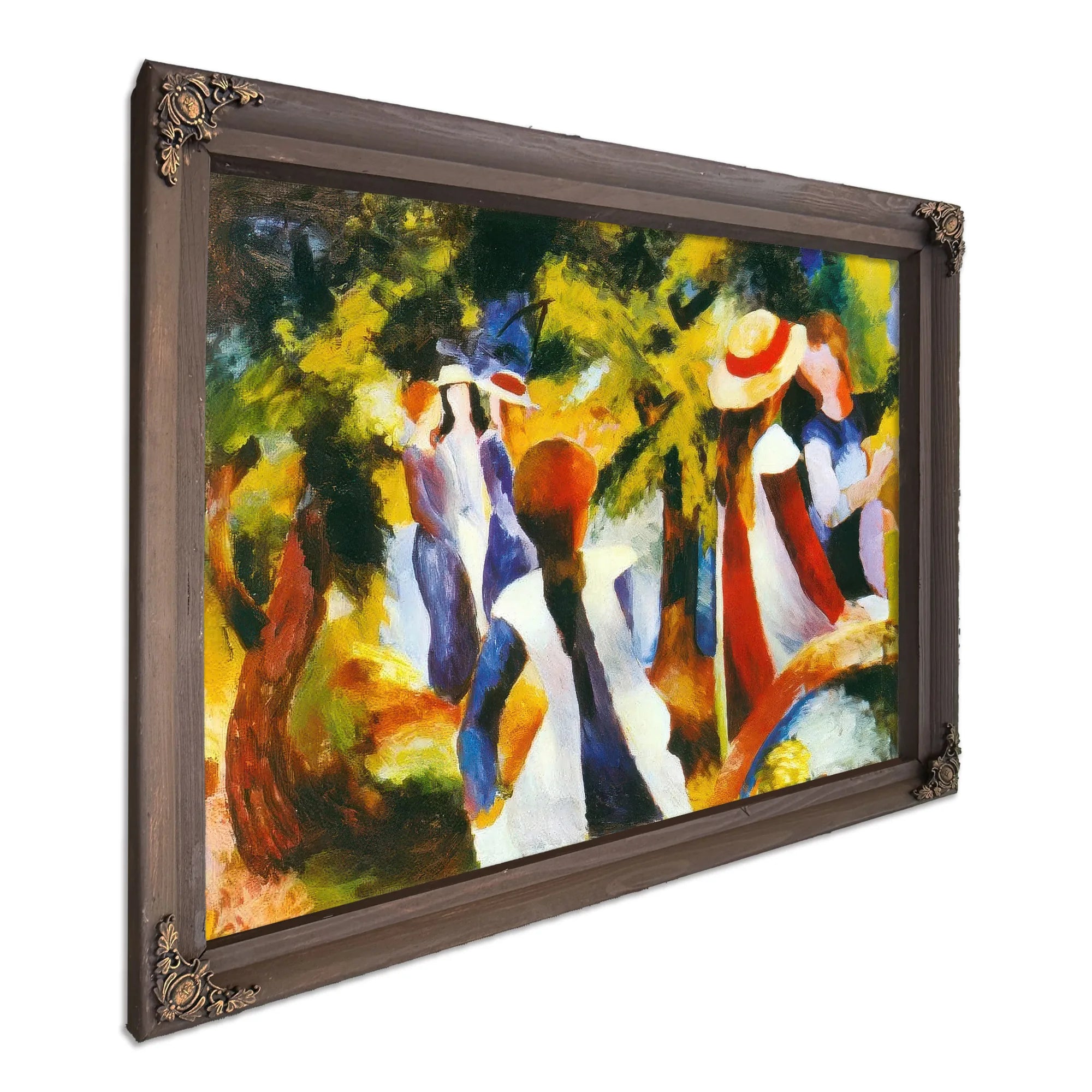 Young Girls Under The Trees By August Macke Fine Art Print