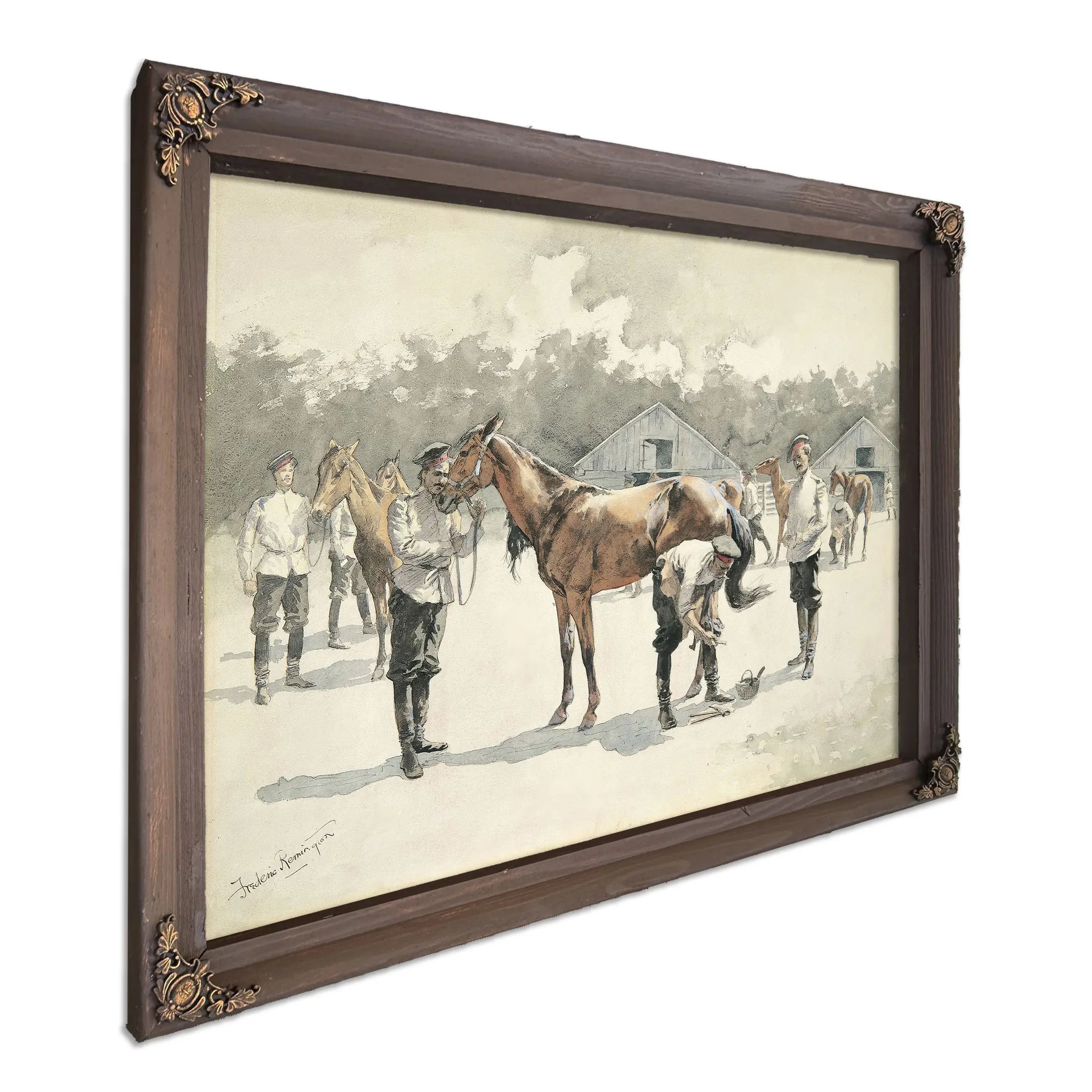 Shoeing Cossack Horses by Frederic Remington