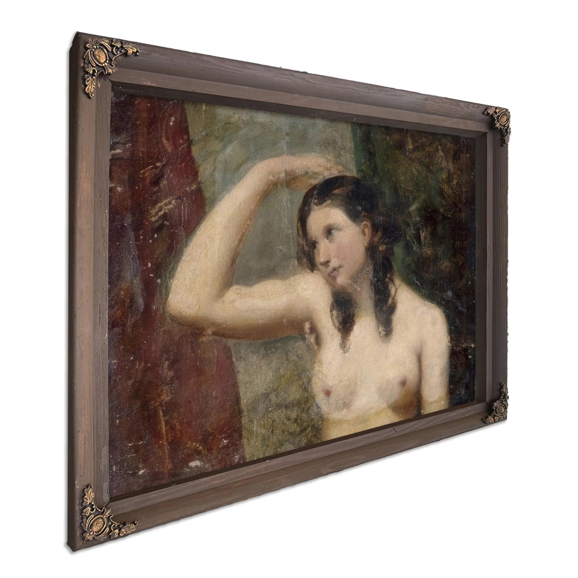 Girl Touching Her Head By William Etty Fine Art Print