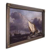 Ships In A Stormy Sea By Willem Van De Velde Ii Fine Art Print