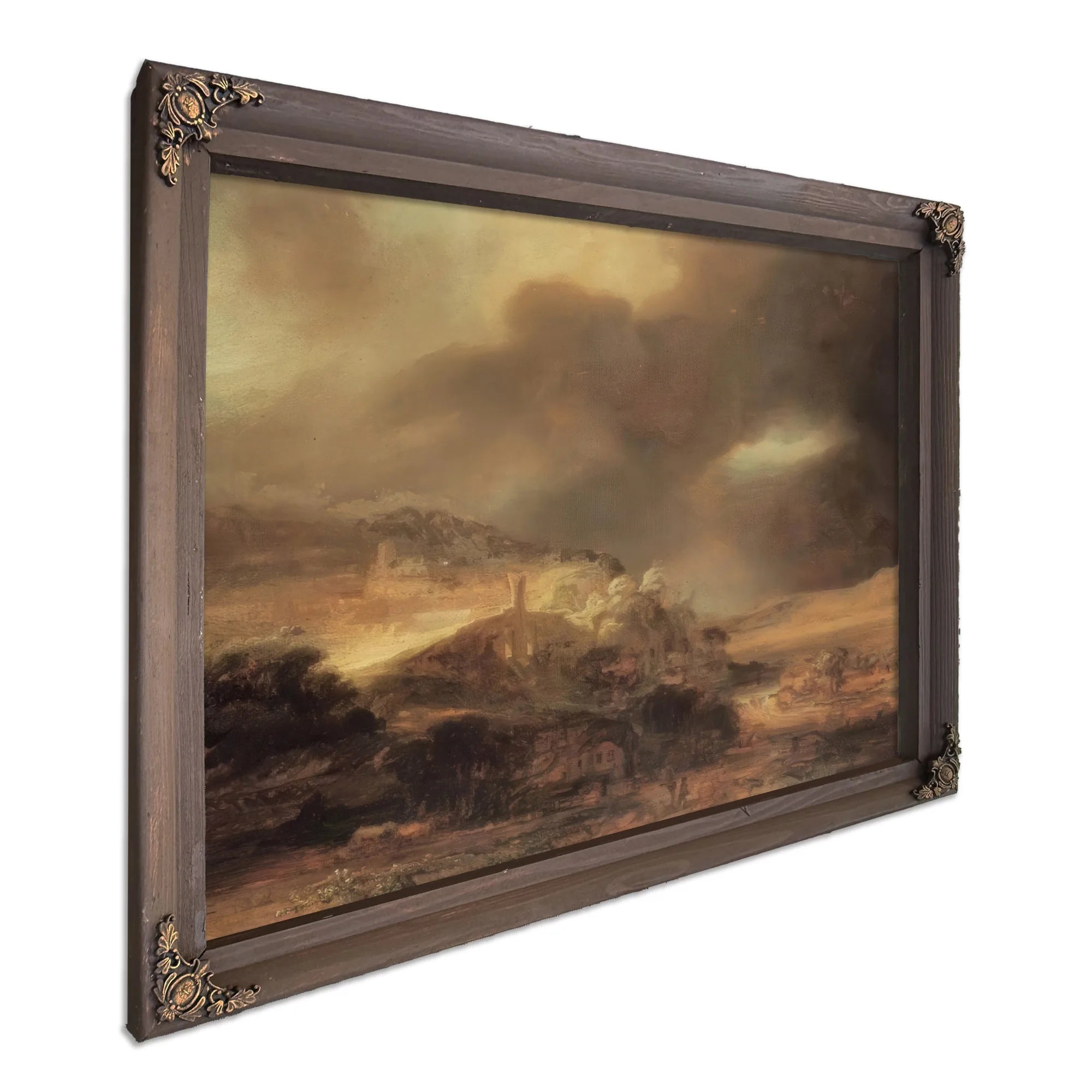 Stormy Landscape, By Rembrandt Fine Art Print