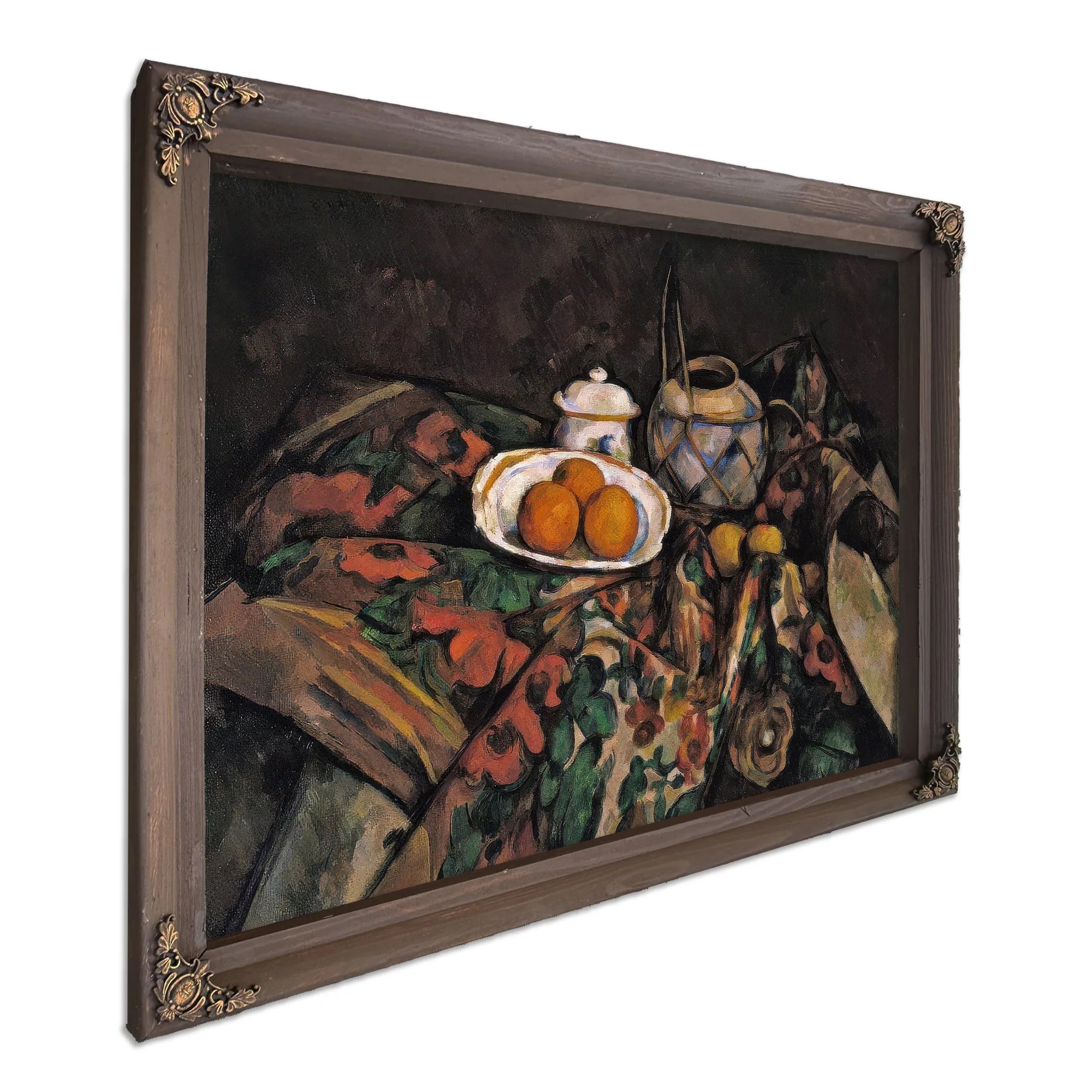 Still Life With Ginger Jar Sugar Bowl And Oranges By Paul Cezanne Fine Art Print