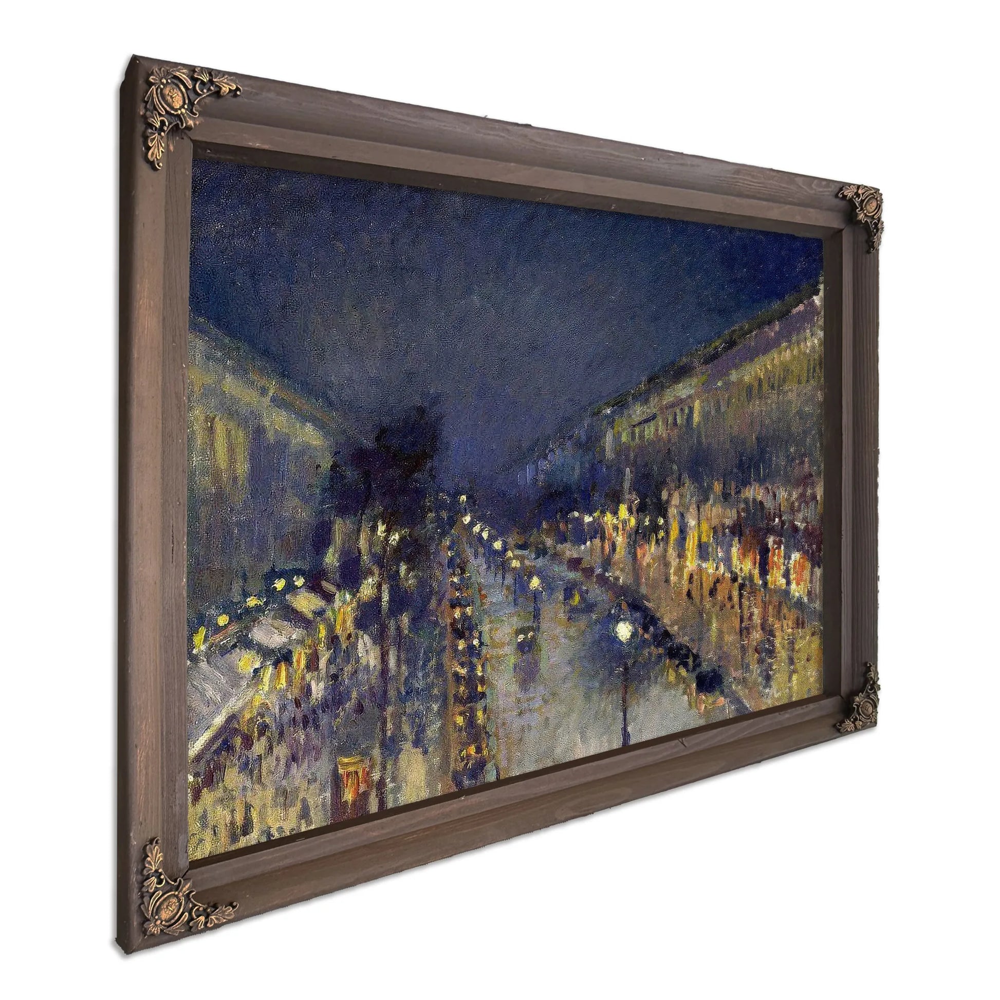 The Boulevard Montmartre At Night 1897 By Camille Pissarro Fine Art Print
