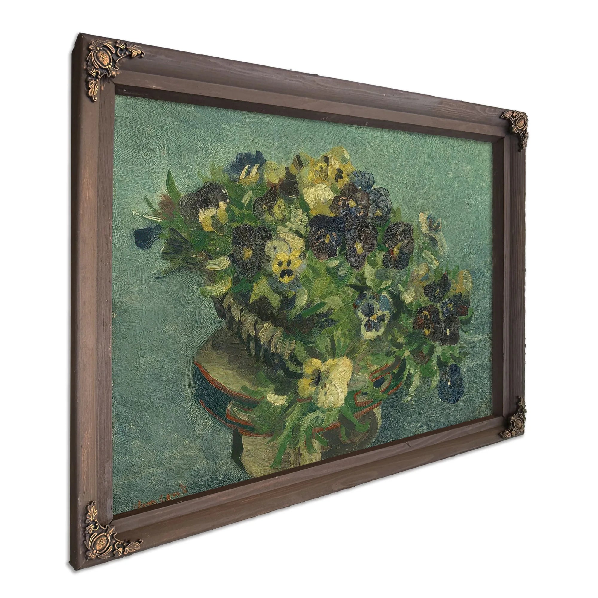 Basket Of Pansies By Vincent Van Gogh Fine Art Print