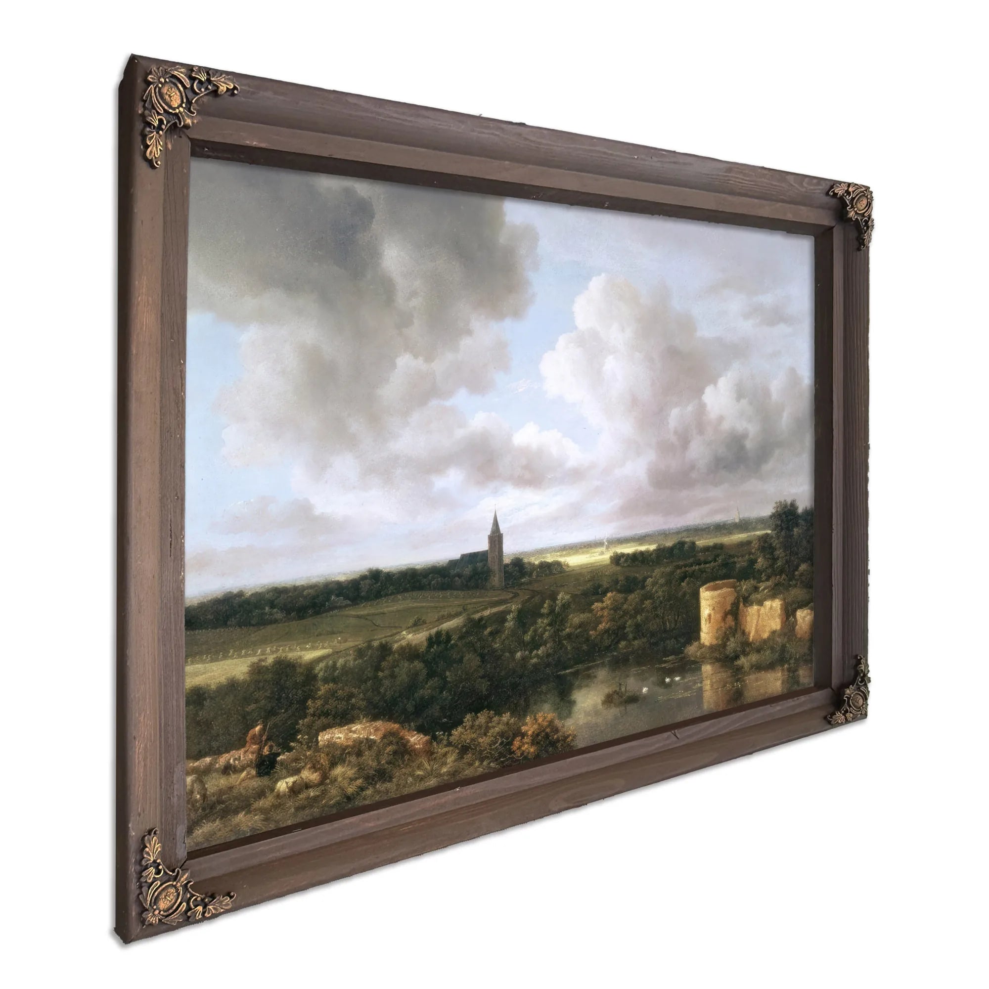 Landscape With Ruined Castle And Church By Jacob Van Ruisdael Fine Art Print