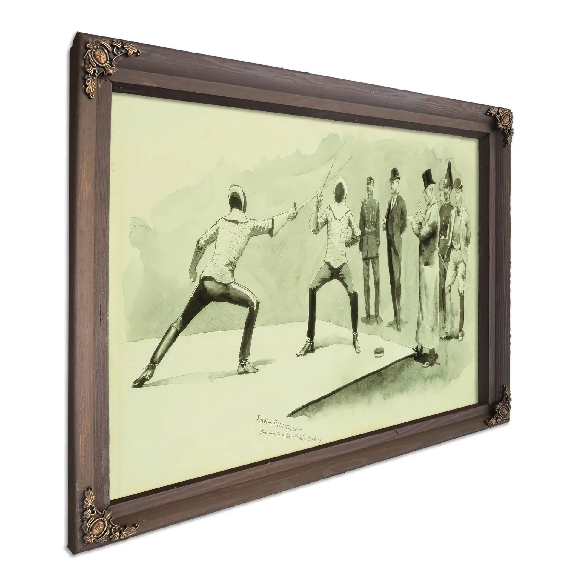 Fencing At Dickels Academy by Frederic Remington