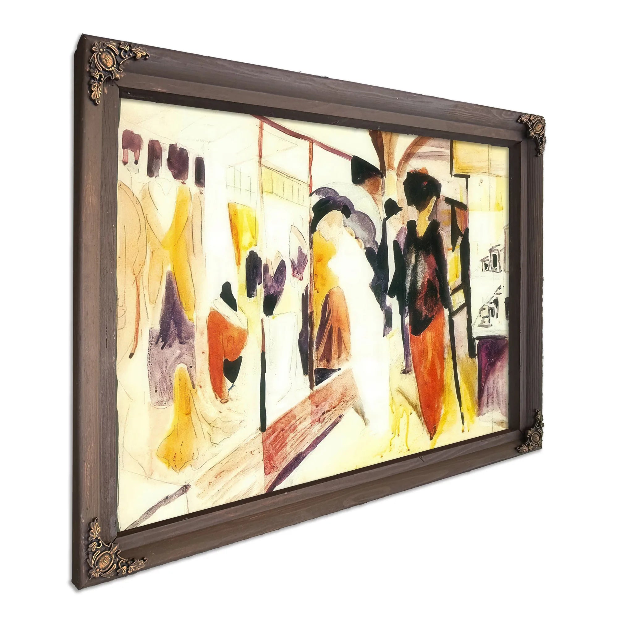 Fashion Shop In The Arcade By August Macke Fine Art Print