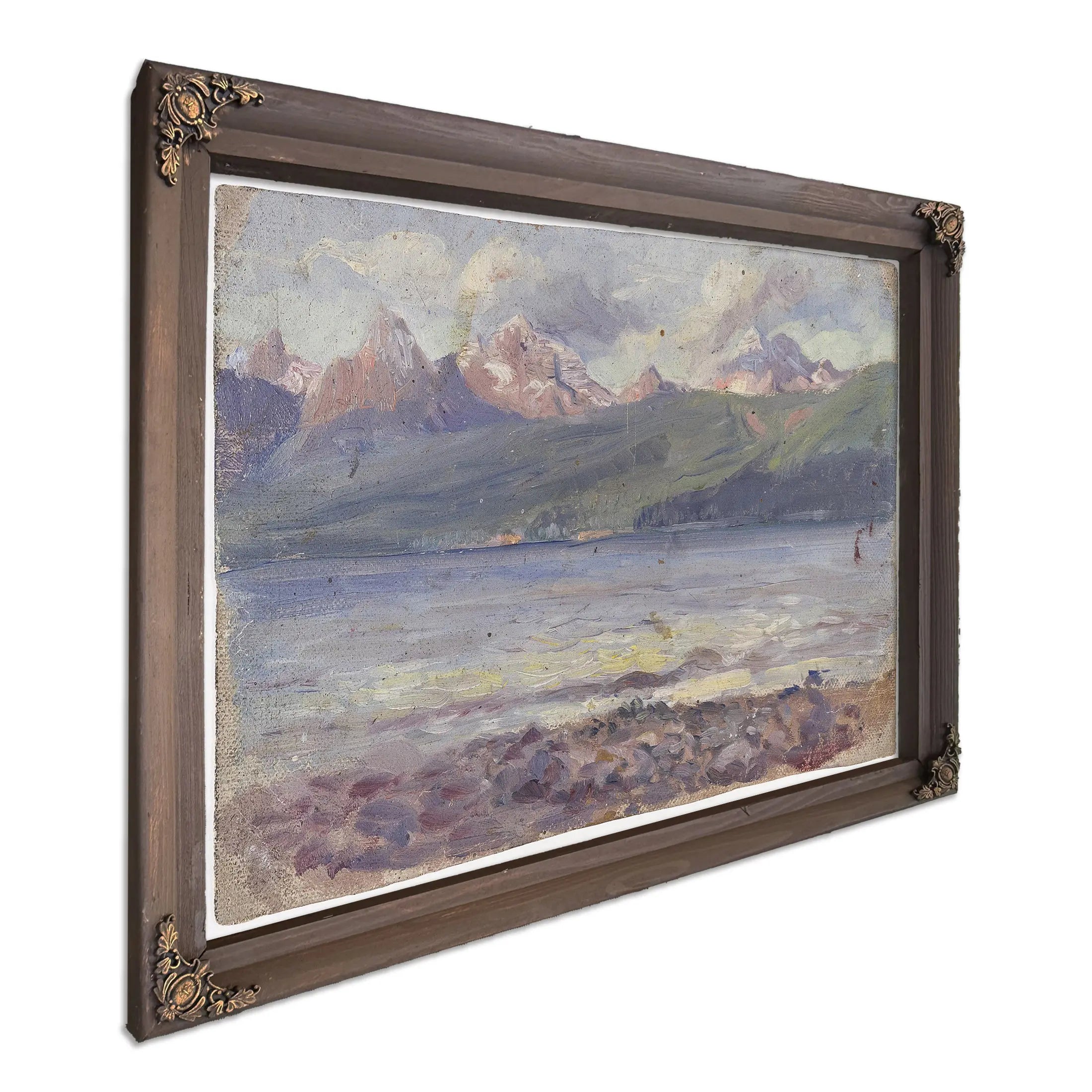 Reynolds Mountain And Mount Jackson Glacier Park by Charles Marion Russell