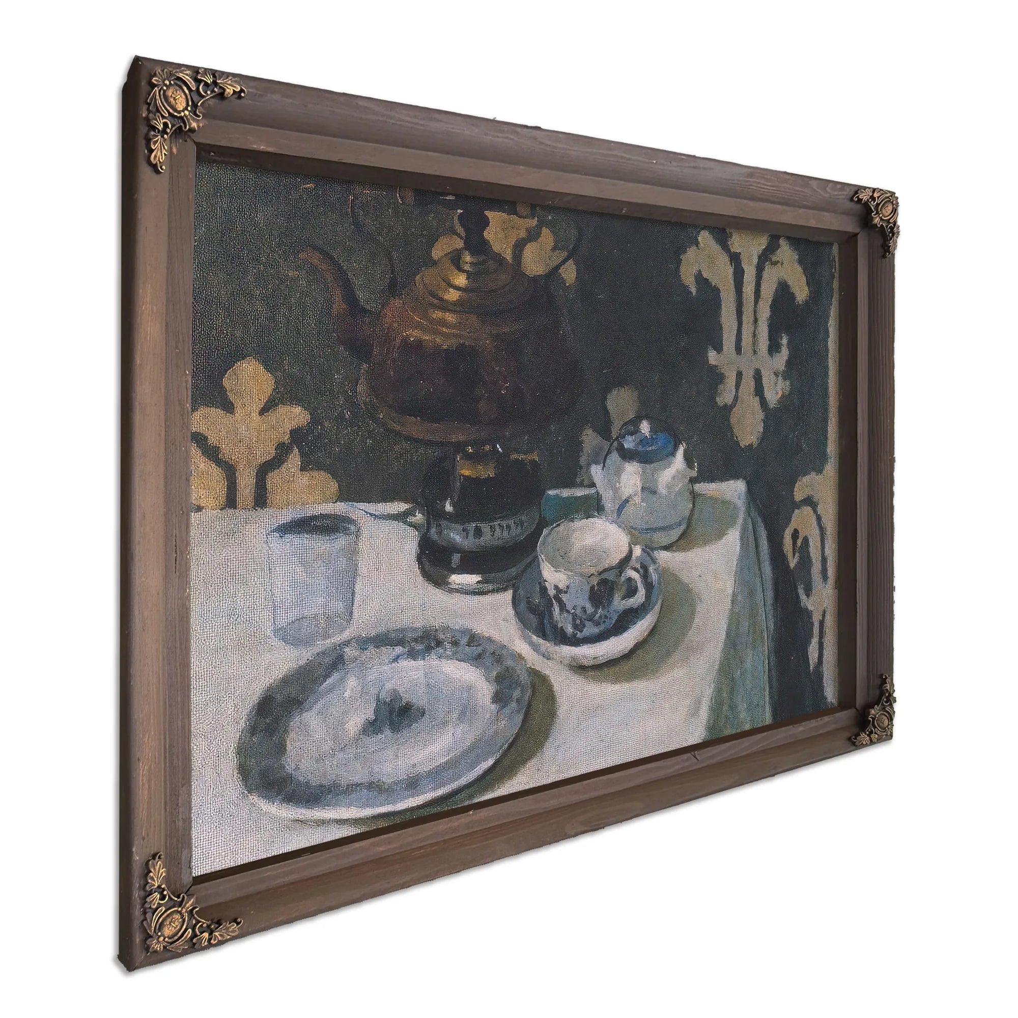 Still Life With Blue And White Porcelain Tea Set By Paula Modersohn Becker Fine Art Print