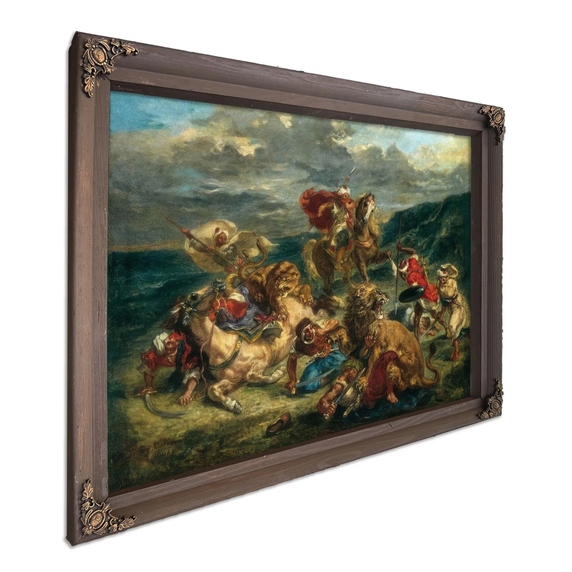 Lion Hunt By Eugene Delacroix Fine Art Print