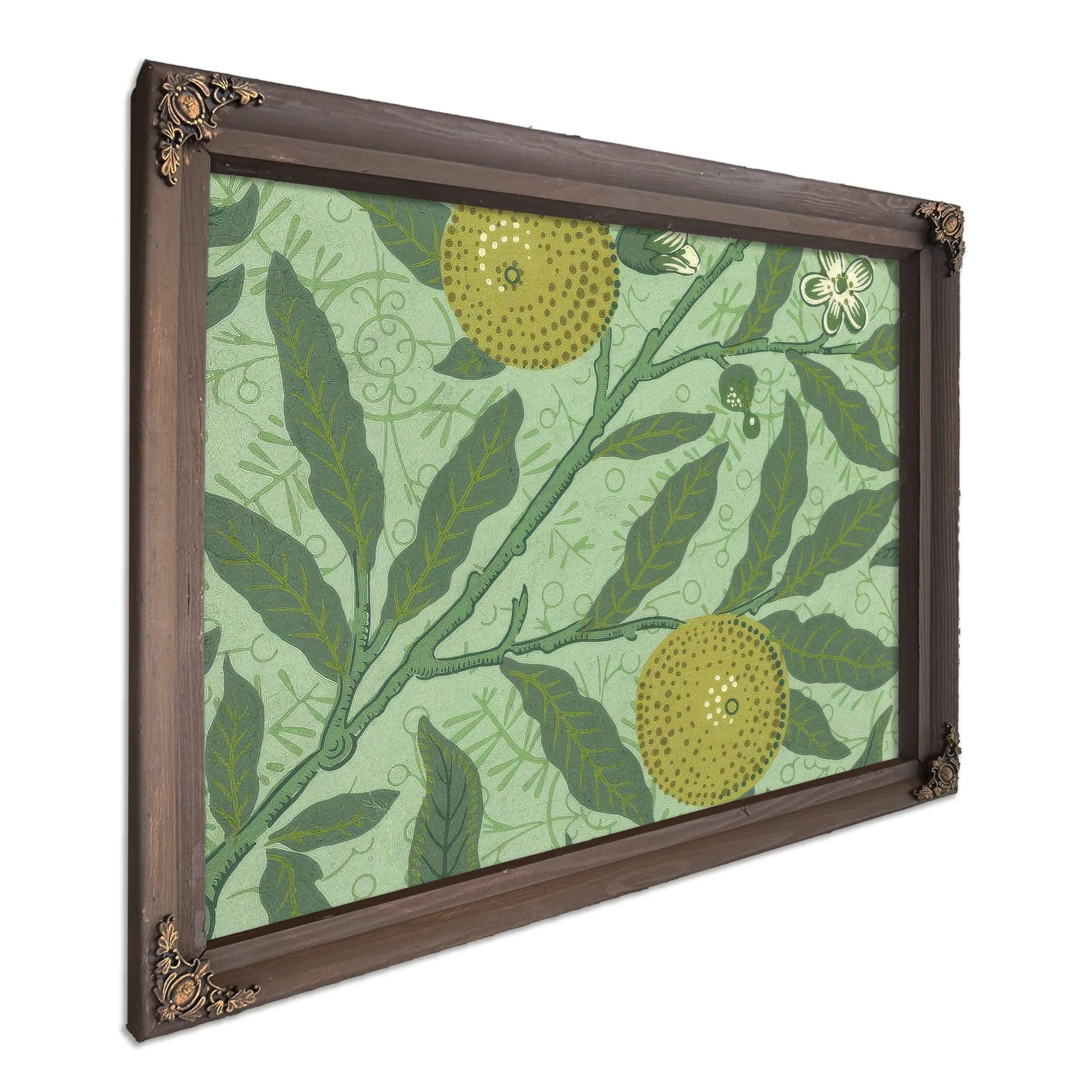 Wallpaper Sample With Lemons And Branches By William Morris Fine Art Print