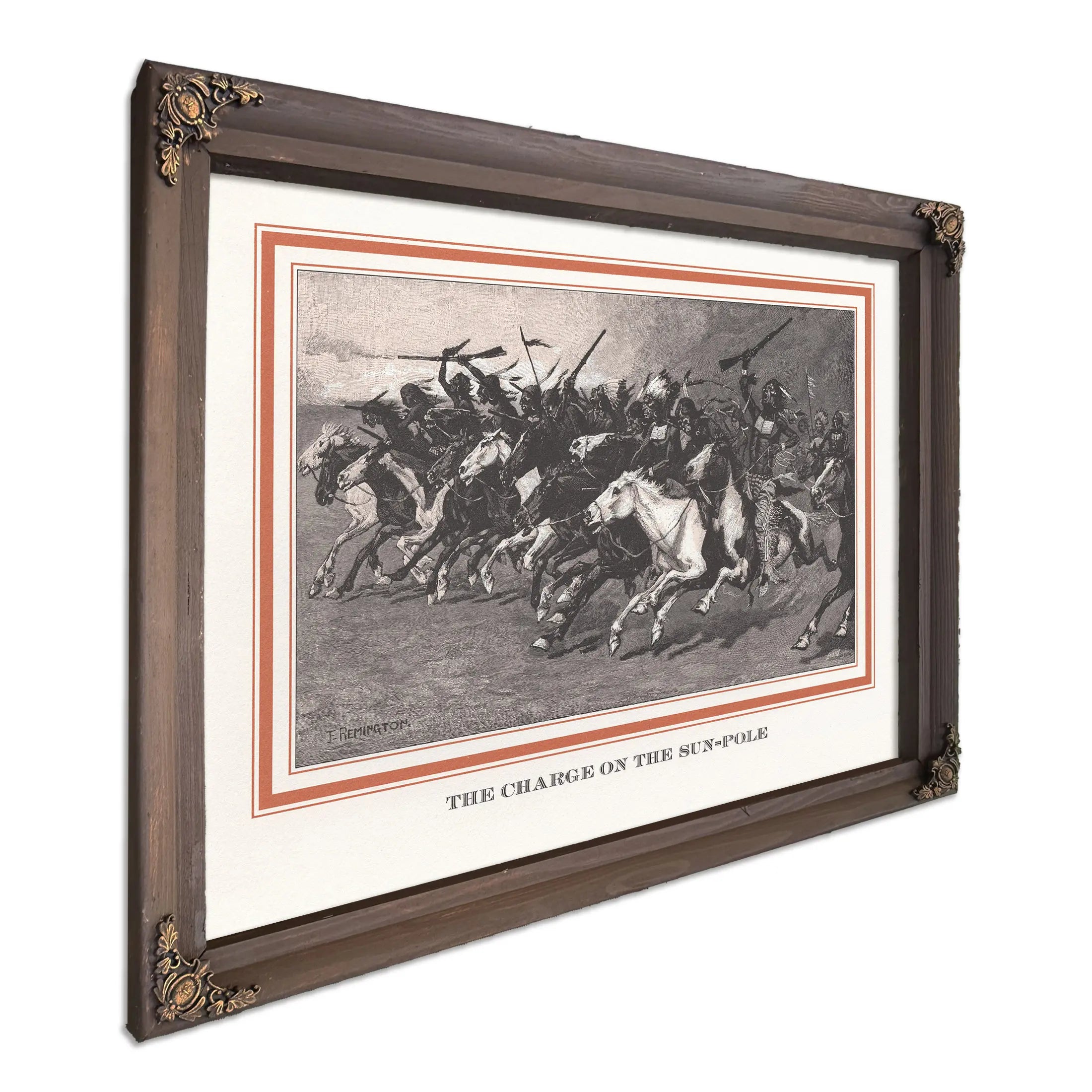 The Charging On The Sun Pole by Frederic Remington
